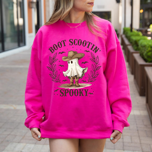 Boot Scootin' Ghost Halloween Sweatshirt