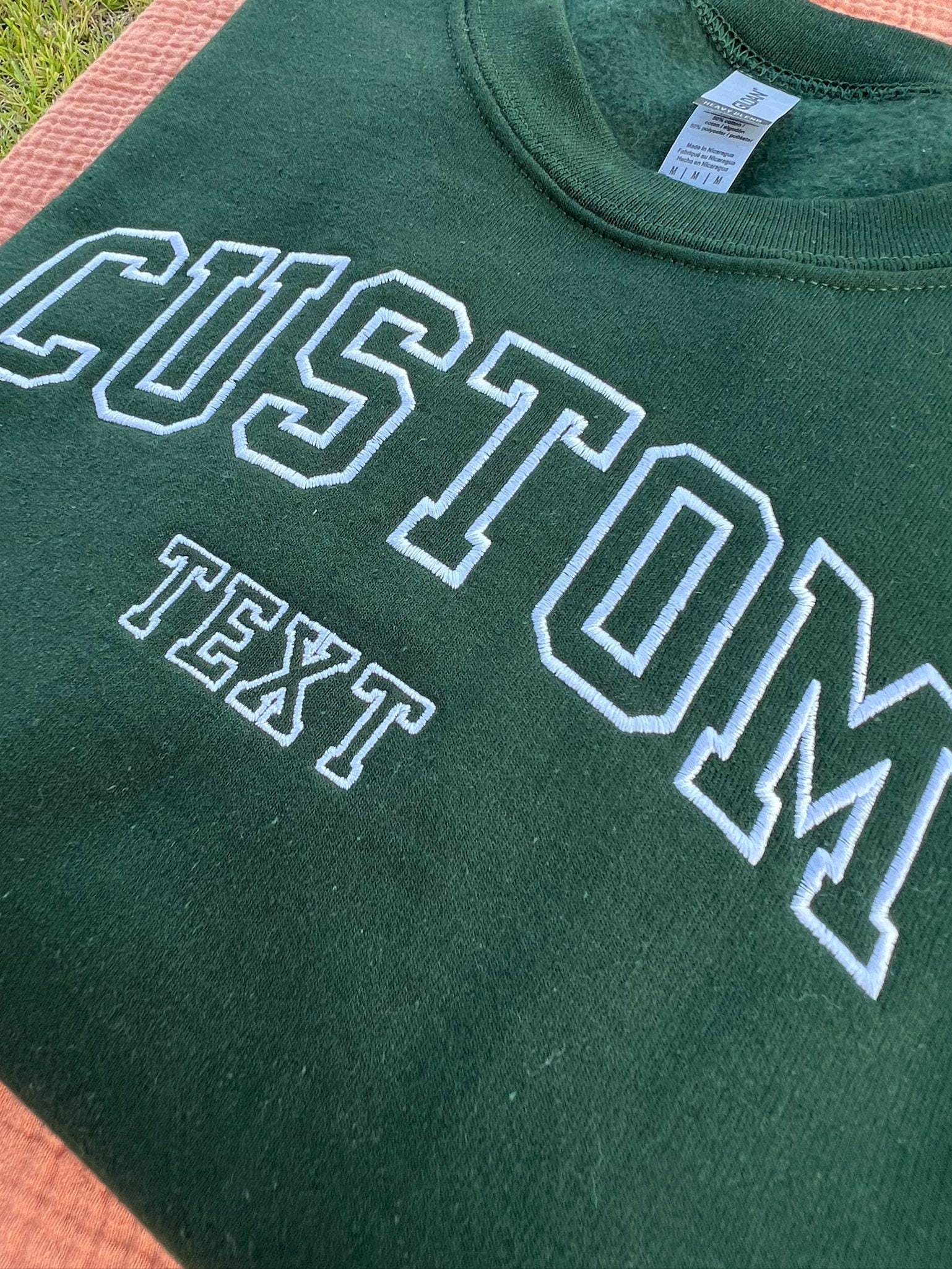 Custom Embroidered Varsity Crewneck, Embroidery Crewneck, Custom Embroidered Sweatshirt, Personalized Sweatshirt, Custom Gift, Custom Shirt