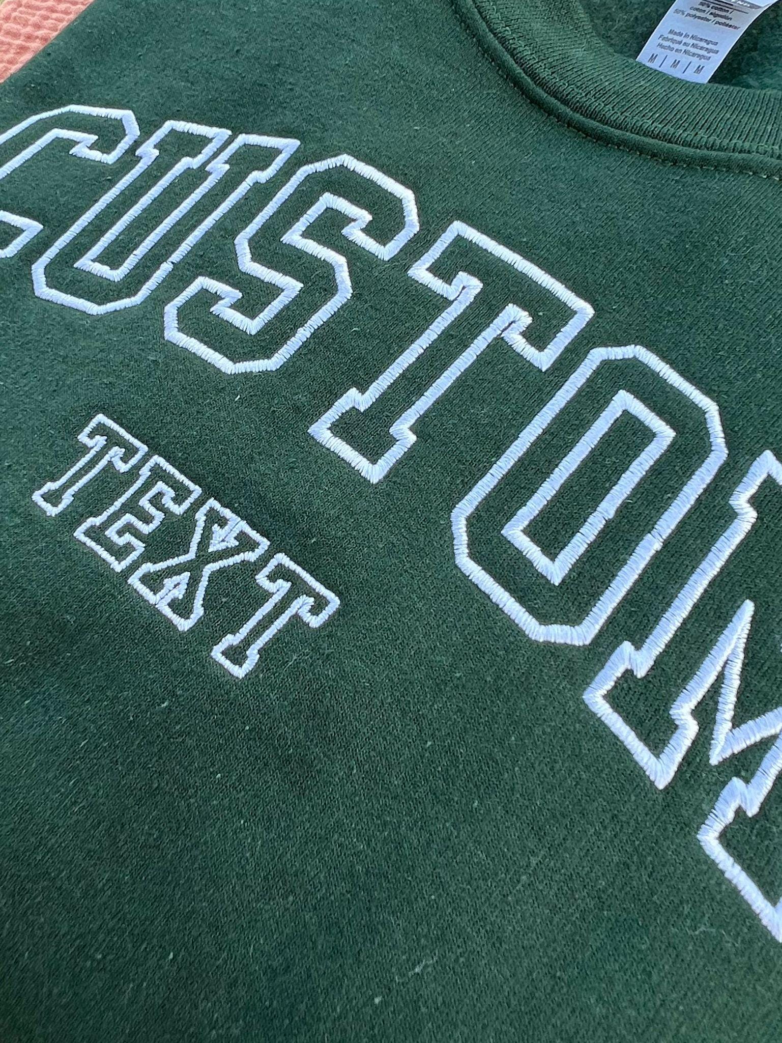 Custom Embroidered Varsity Crewneck, Embroidery Crewneck, Custom Embroidered Sweatshirt, Personalized Sweatshirt, Custom Gift, Custom Shirt