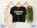 Custom Retro Text Tshirt, Personalised Groovy Text, Calligraphy Design, Your Text Here Tank, Personalized Family Crop, Personalized Gift