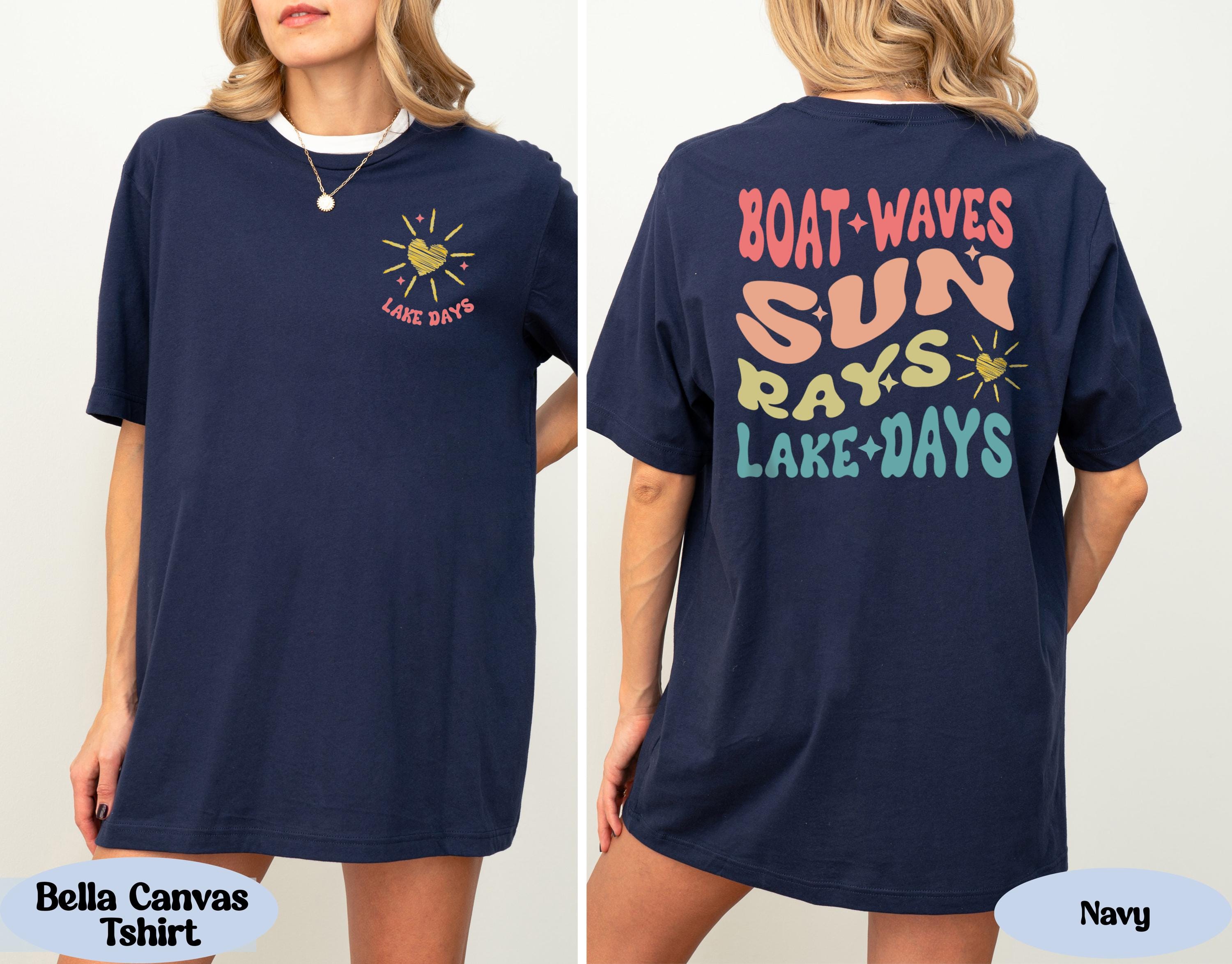 Lake Days Shirt, Boat Waves Sun Rays Lake Days Tshirt, Cute Boat Boxy Tee, Summer Trip Tank Top, Lake Life Shirt, Boat Trip Shirt Gift