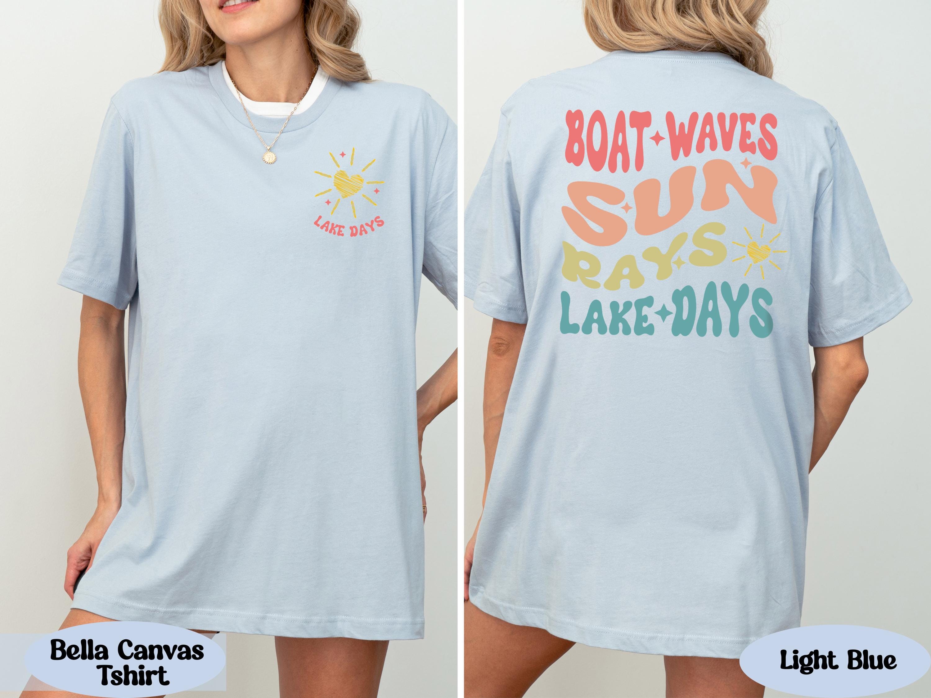 Lake Days Shirt, Boat Waves Sun Rays Lake Days Tshirt, Cute Boat Boxy Tee, Summer Trip Tank Top, Lake Life Shirt, Boat Trip Shirt Gift