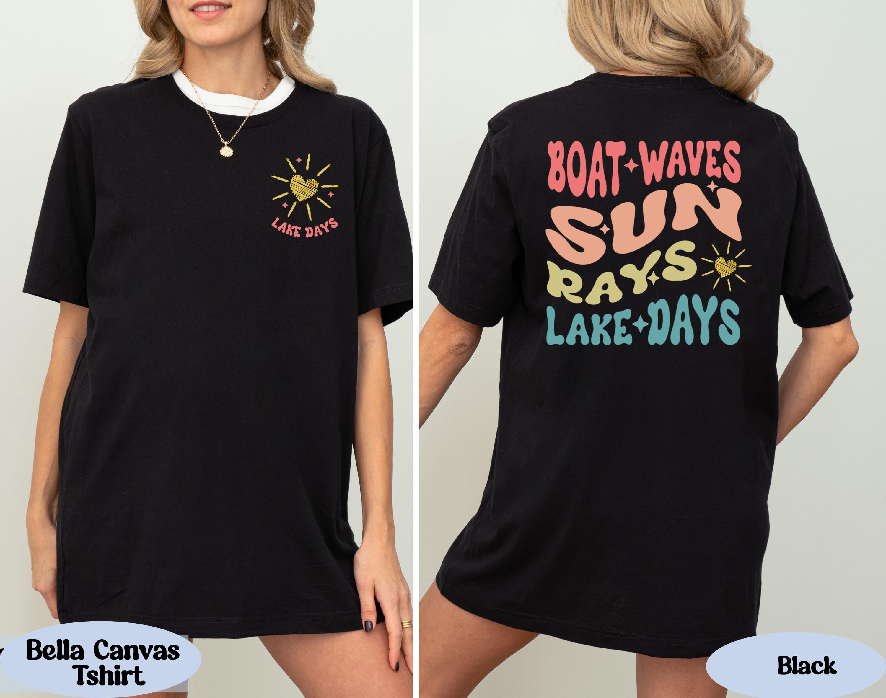 Lake Days Shirt, Boat Waves Sun Rays Lake Days Tshirt, Cute Boat Boxy Tee, Summer Trip Tank Top, Lake Life Shirt, Boat Trip Shirt Gift