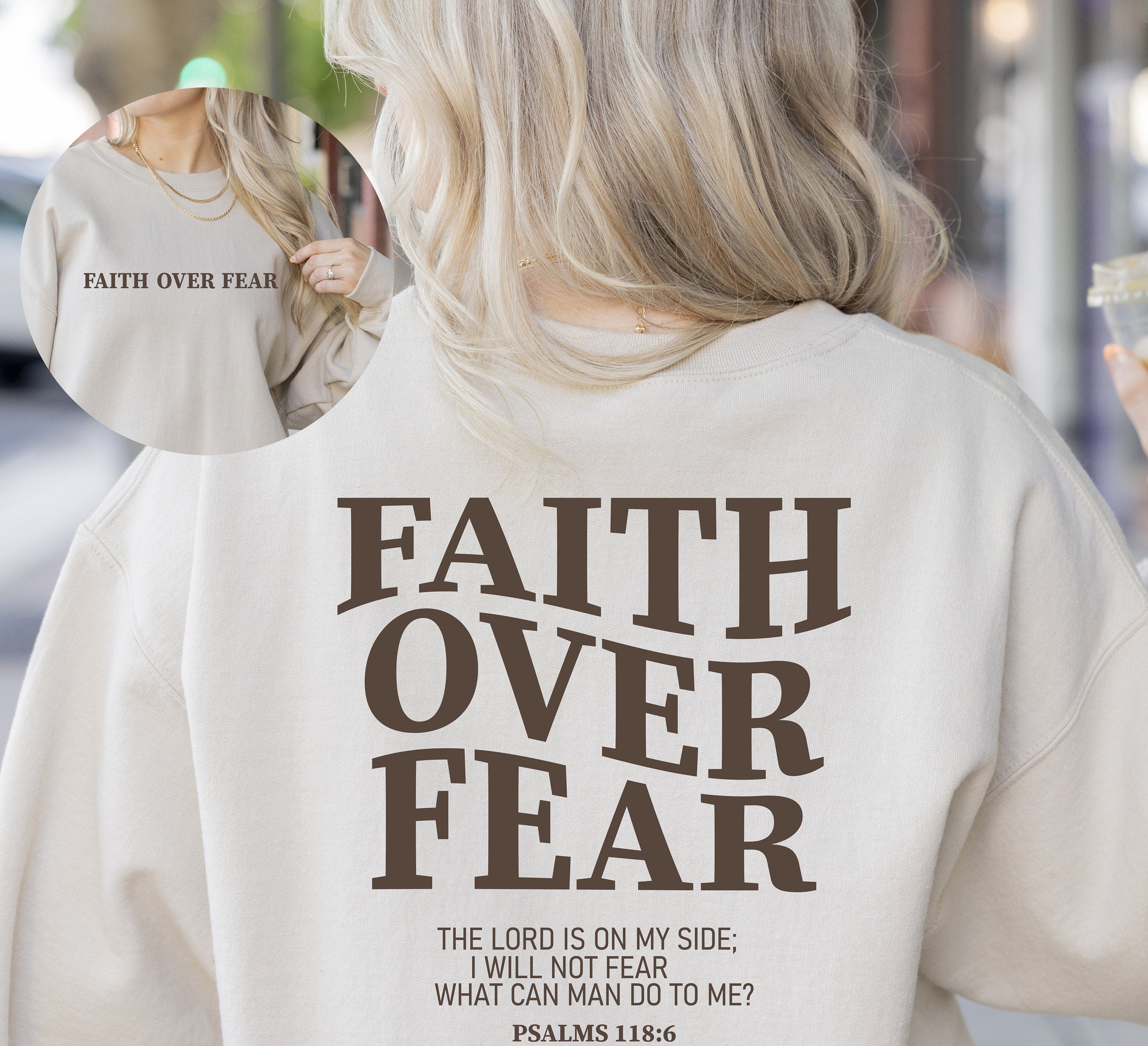 Faith Over Fear Sweatshirt, Christian Sweatshirt, Faith Over Fear Christian Sweatshirt, Trendy Clothing, Bible Verse Aesthetic Sweatshirt