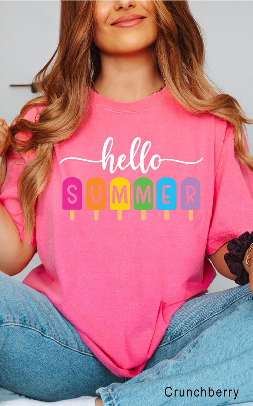 Colorful Hello Summer Vacation T-Shirt