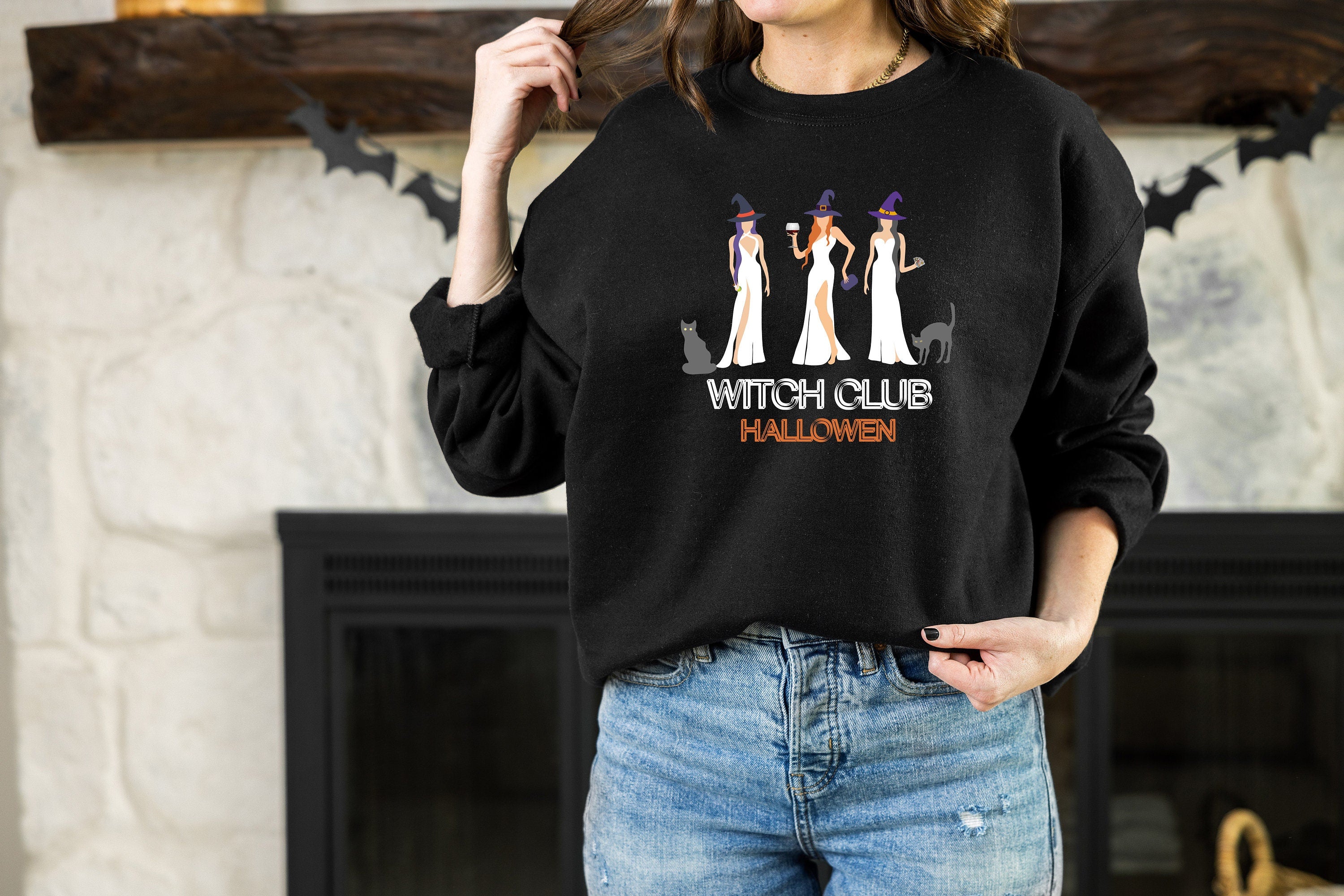 Witch Club Halloween Party Sweatshirt, Halloween lover, Spooky Season, Night Out, Witches Shirt, Autumn sweatshirt, Witchy,Halloween Sweater