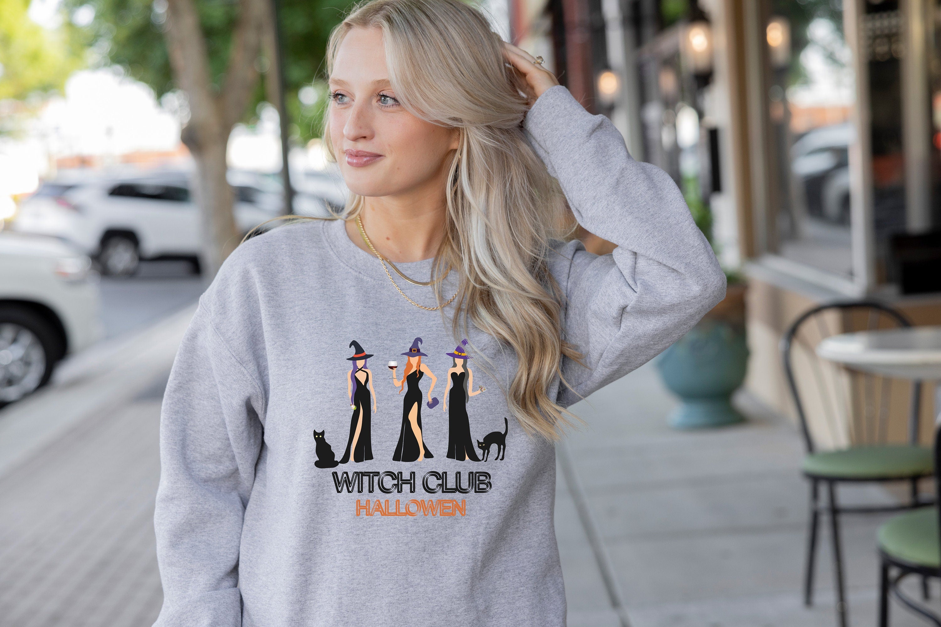 Witch Club Halloween Party Sweatshirt, Halloween lover, Spooky Season, Night Out, Witches Shirt, Autumn sweatshirt, Witchy,Halloween Sweater