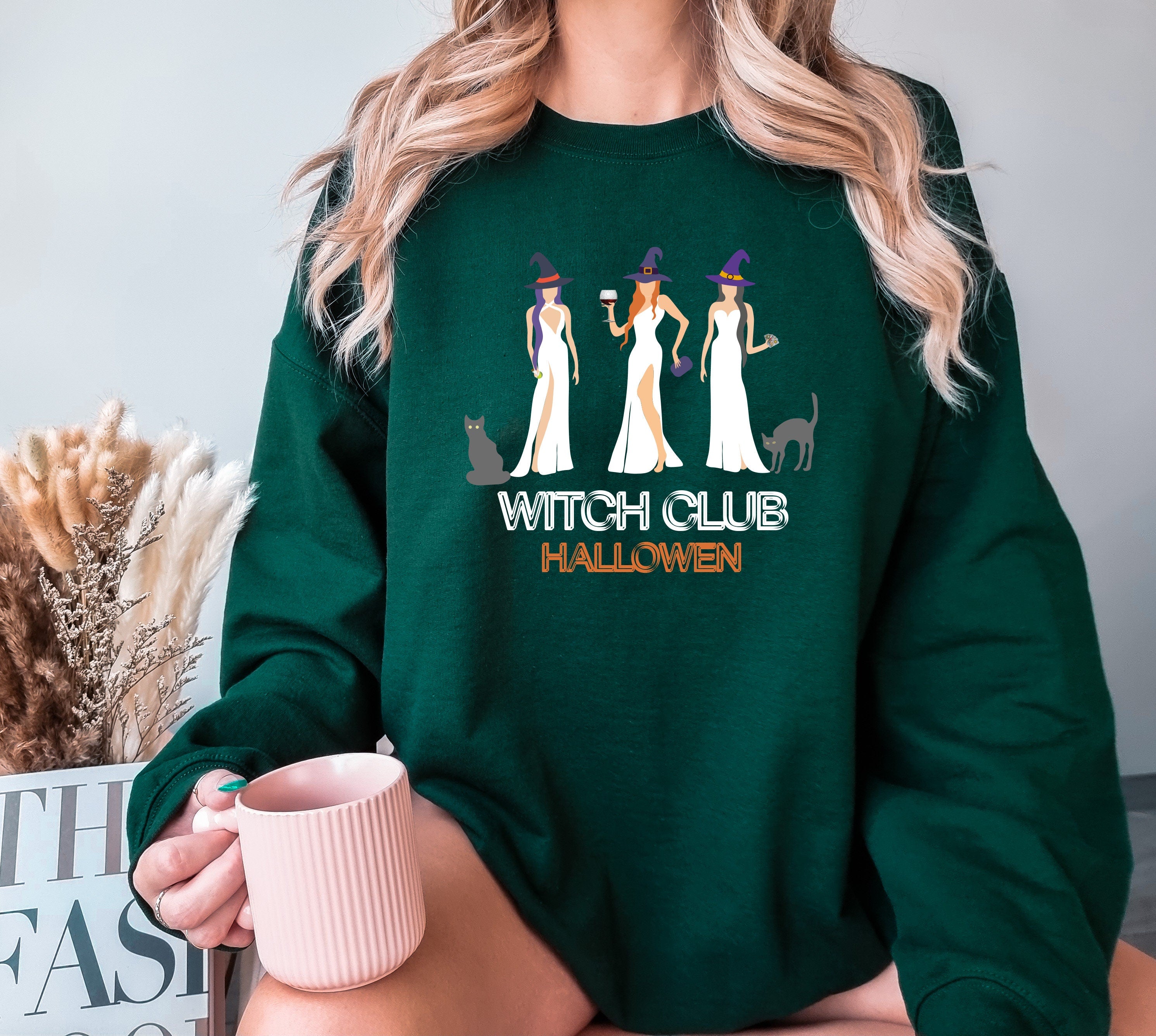 Witch Club Halloween Party Sweatshirt, Halloween lover, Spooky Season, Night Out, Witches Shirt, Autumn sweatshirt, Witchy,Halloween Sweater