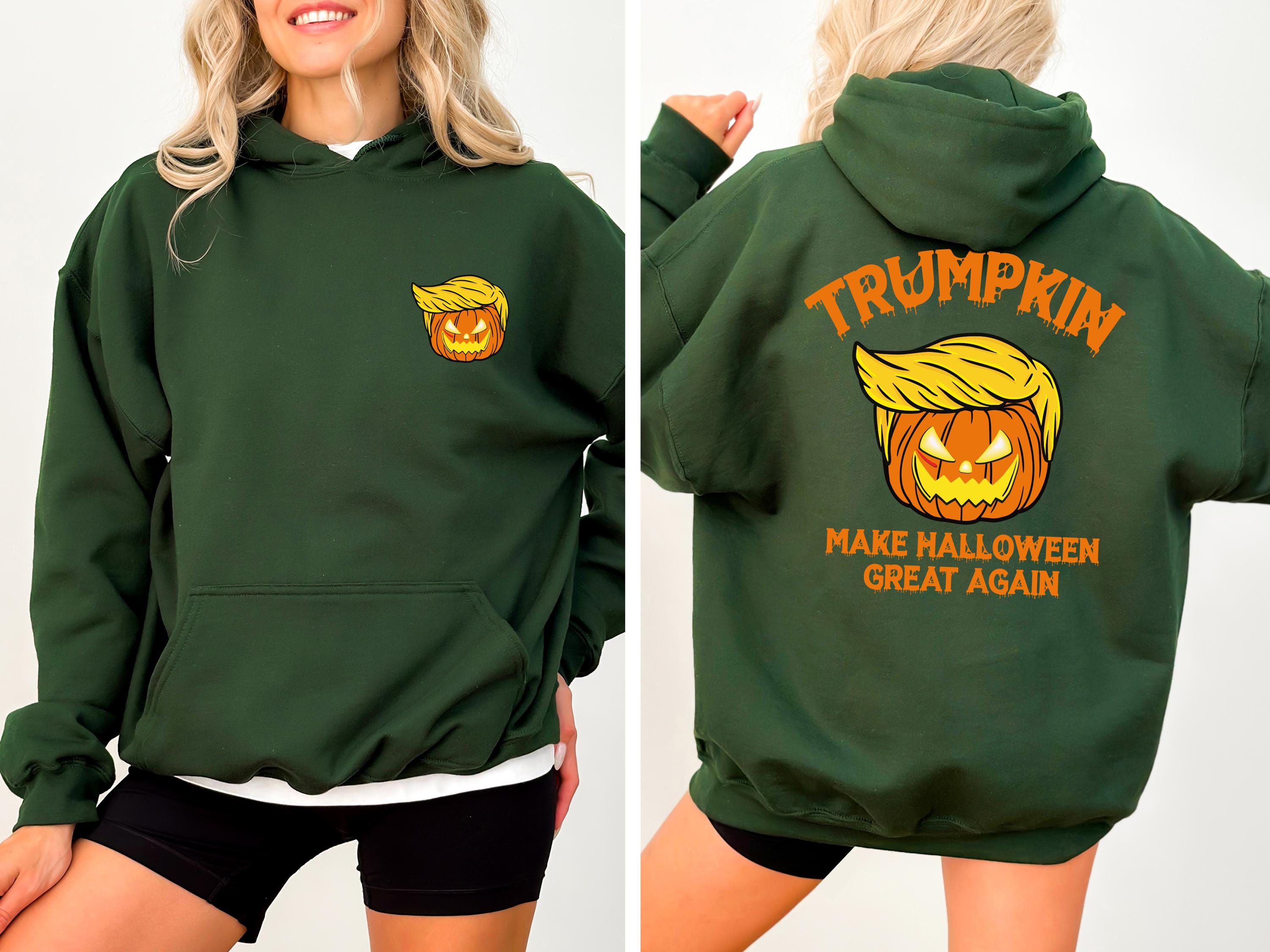 Trumpkin Double Side Hoodie, Make Halloween Great, MAGA Hoodie, Halloween Sweatshirt, Trump Hoodie, Republican Hoodie, Funny Trump Hoodie