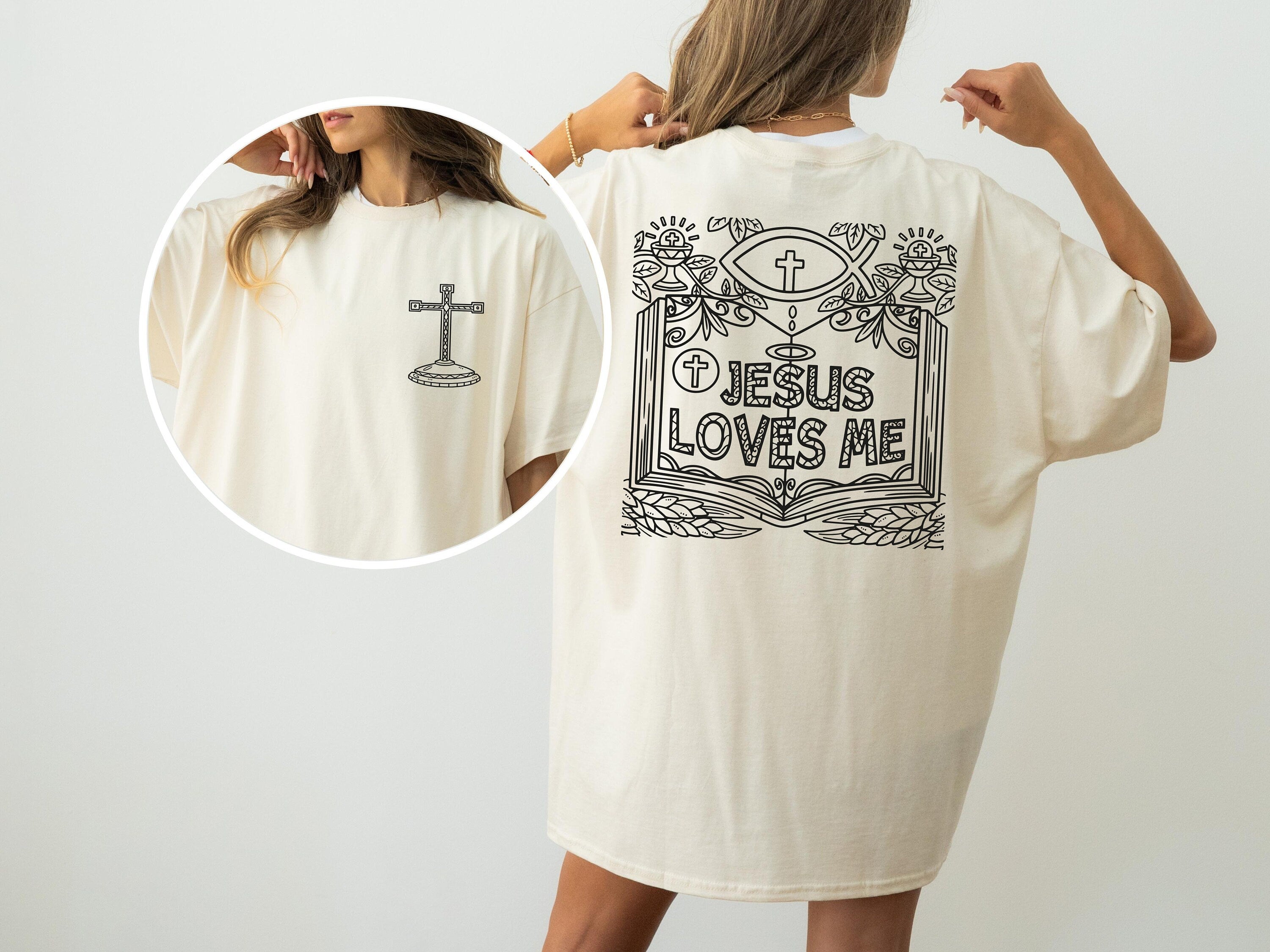 Jesus Loves Me,Christian Gift, Faith Shirt,Believe Shirt, Religious Gift, Jesus T-Shirt,Christian Shirt, Aesthetic Clothes,Bible Verse Shirt