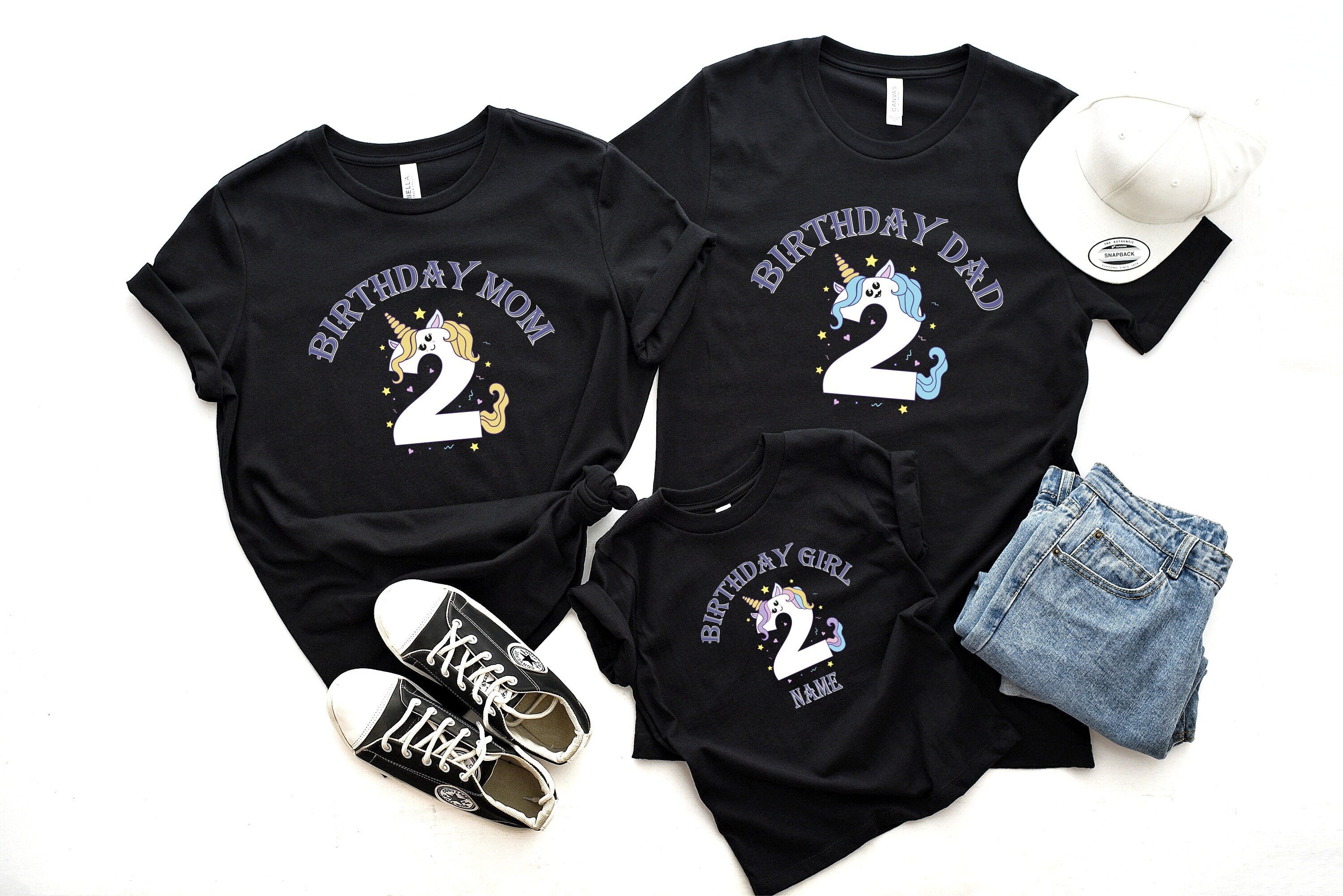Personalized Birthday Unicorn 1st 2st 3st 4st 5st 6st 7st 8st 9st 10st T-shirt, Custom Name Unicorn shirt, Personalized gift for little girl