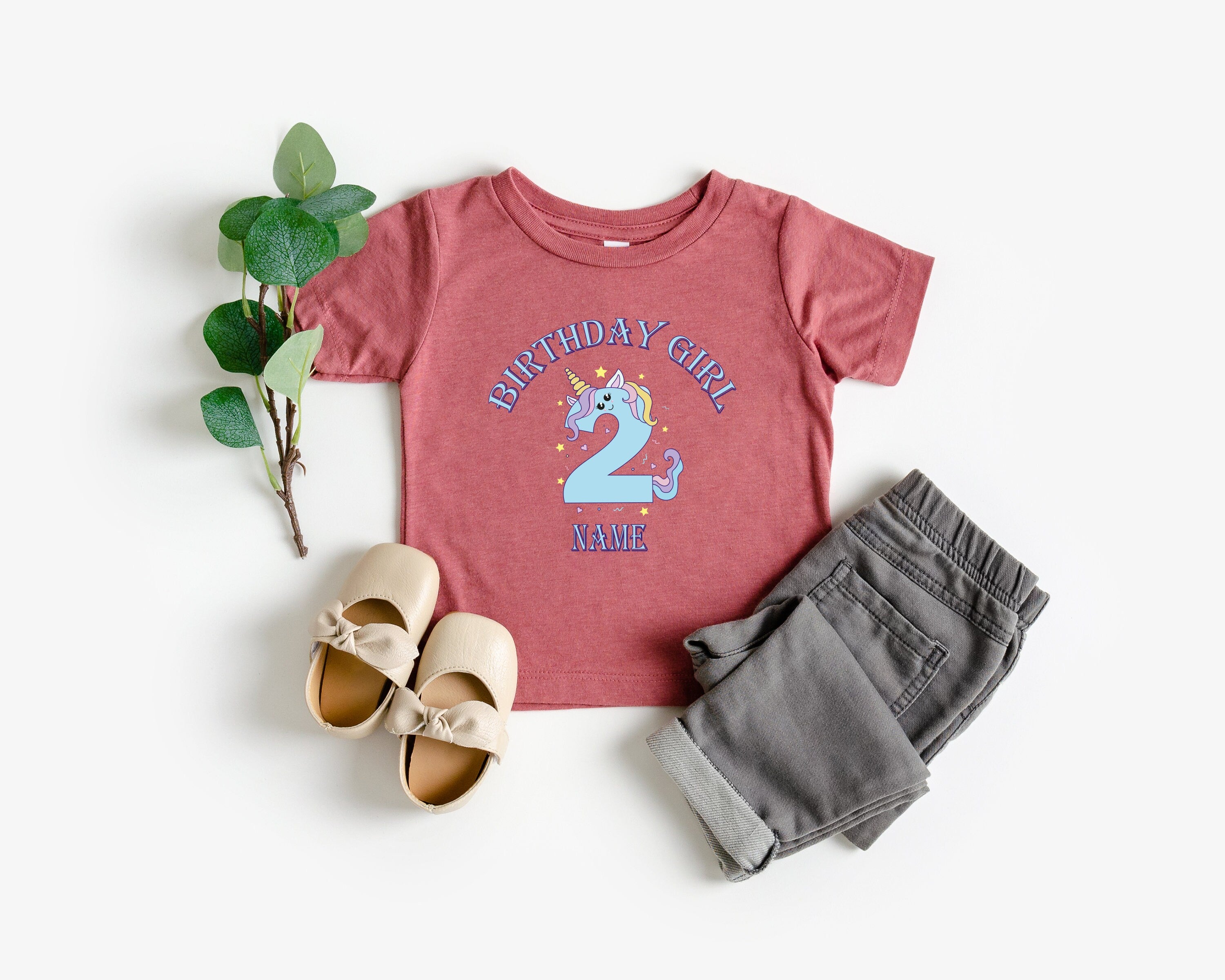 Personalized Birthday Unicorn 1st 2st 3st 4st 5st 6st 7st 8st 9st 10st T-shirt, Custom Name Unicorn shirt, Personalized gift for little girl