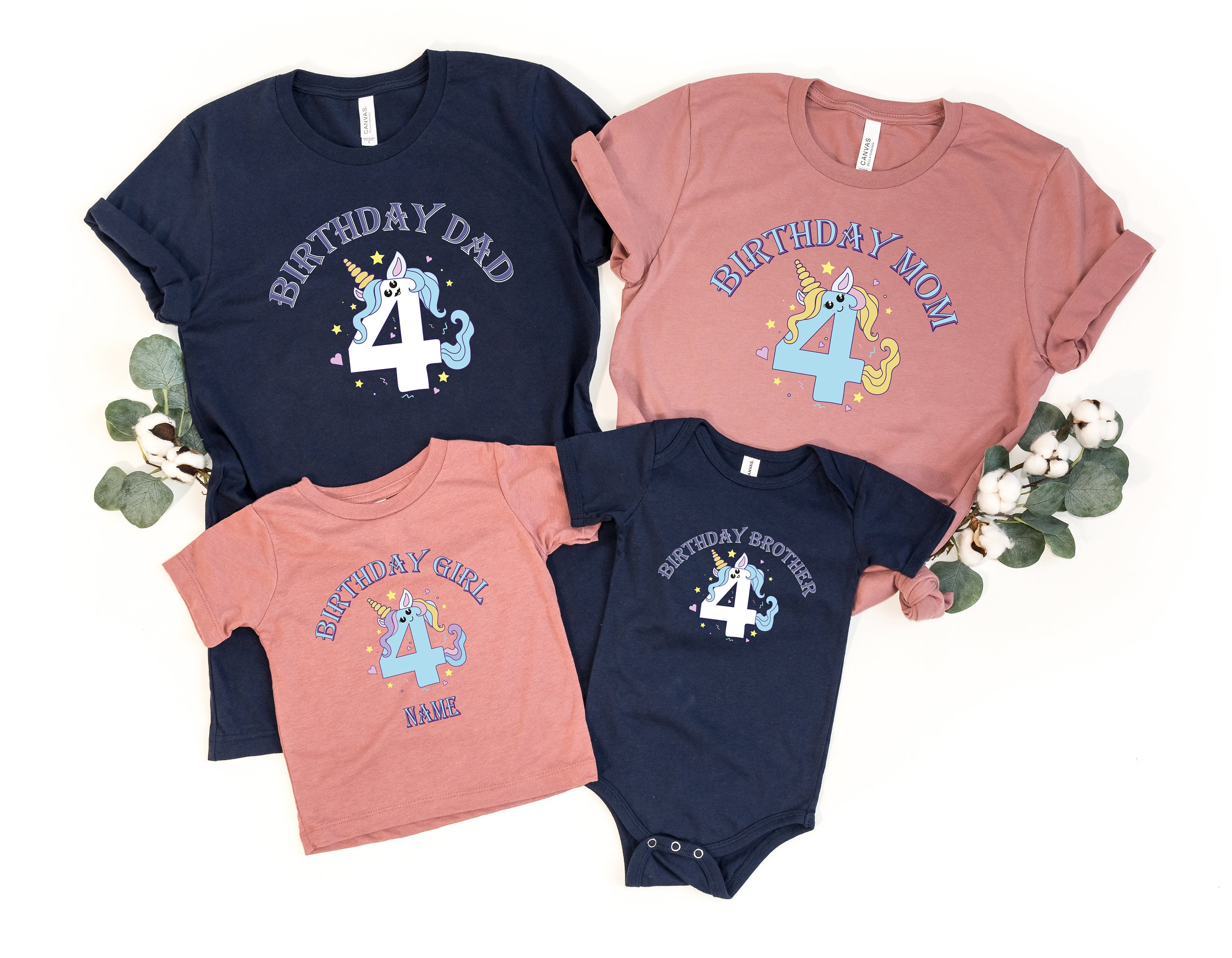 Personalized Birthday Unicorn 1st 2st 3st 4st 5st 6st 7st 8st 9st 10st T-shirt, Custom Name Unicorn shirt, Personalized gift for little girl