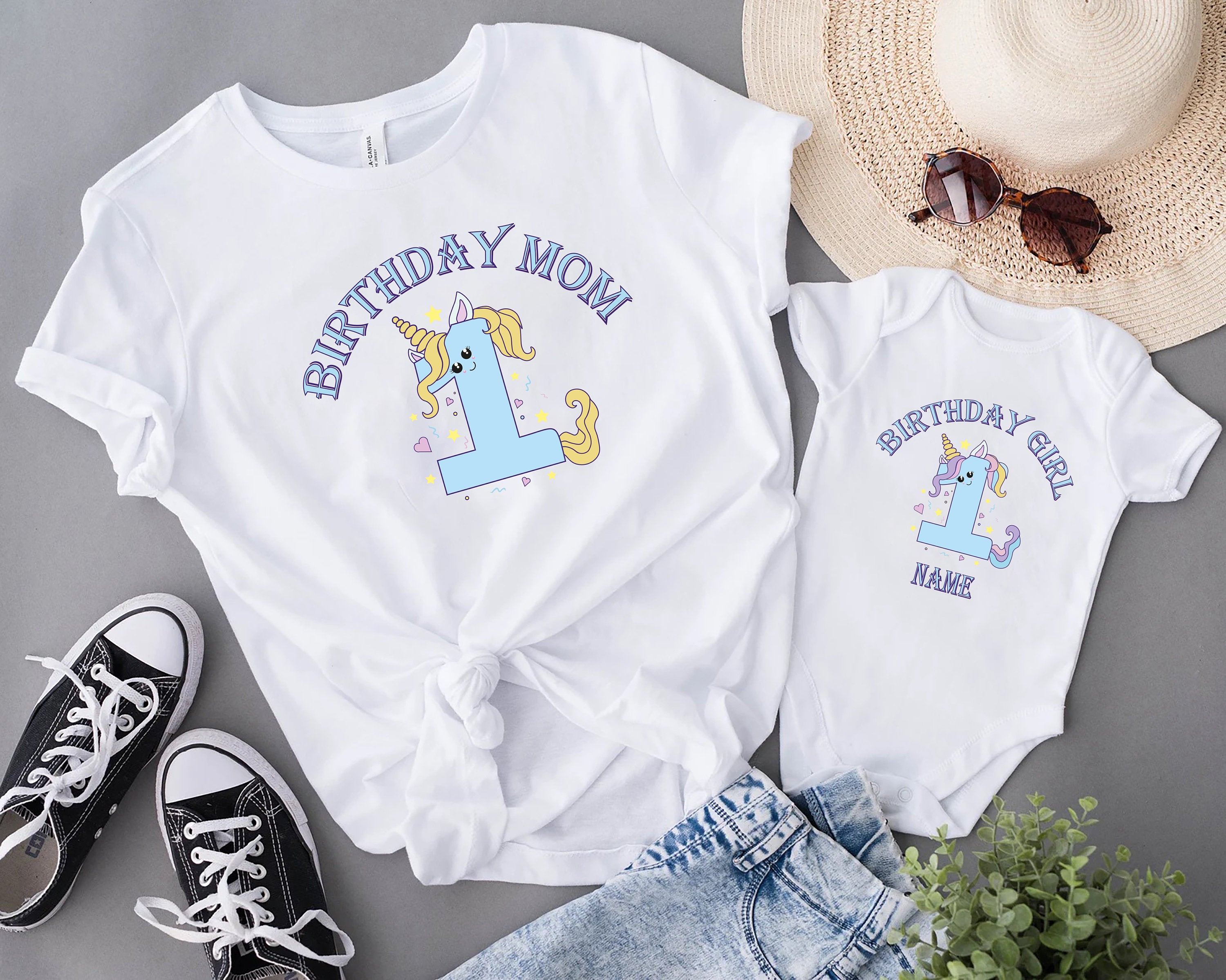 Personalized Birthday Unicorn 1st 2st 3st 4st 5st 6st 7st 8st 9st 10st T-shirt, Custom Name Unicorn shirt, Personalized gift for little girl