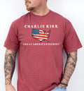 Charlie Kirk Great America Patriot Shirt,A True Patriot America Tee,Pray for Charlie Kirk,USA Flag Shirt,Charlie Kirk Memorial Tee,RIP Kirk