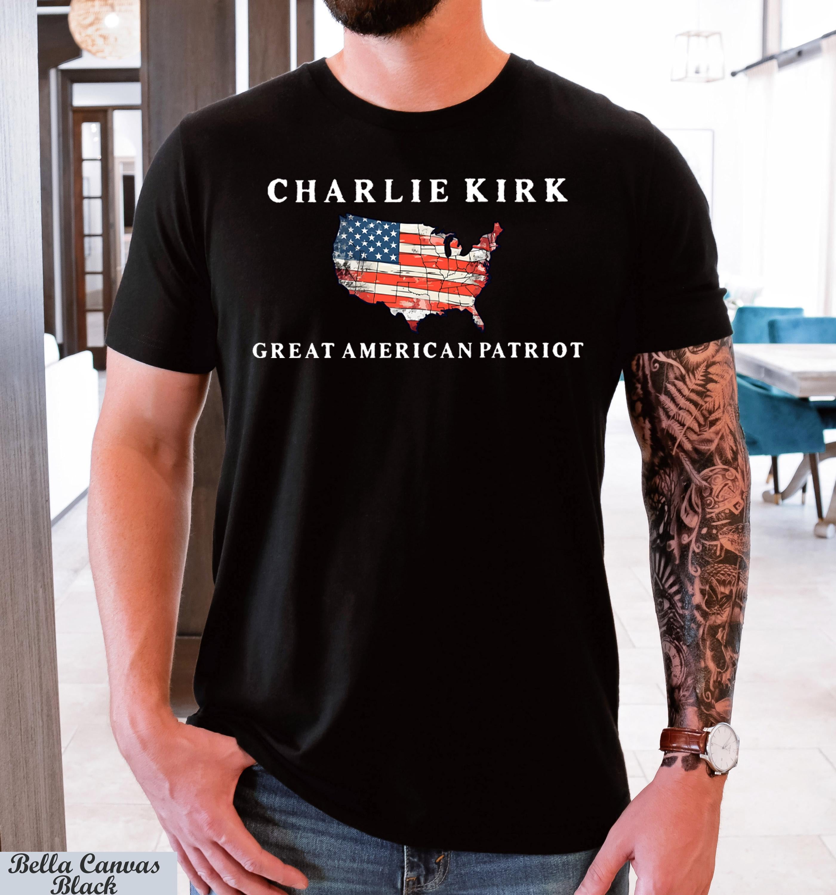 Charlie Kirk Great America Patriot Shirt,A True Patriot America Tee,Pray for Charlie Kirk,USA Flag Shirt,Charlie Kirk Memorial Tee,RIP Kirk