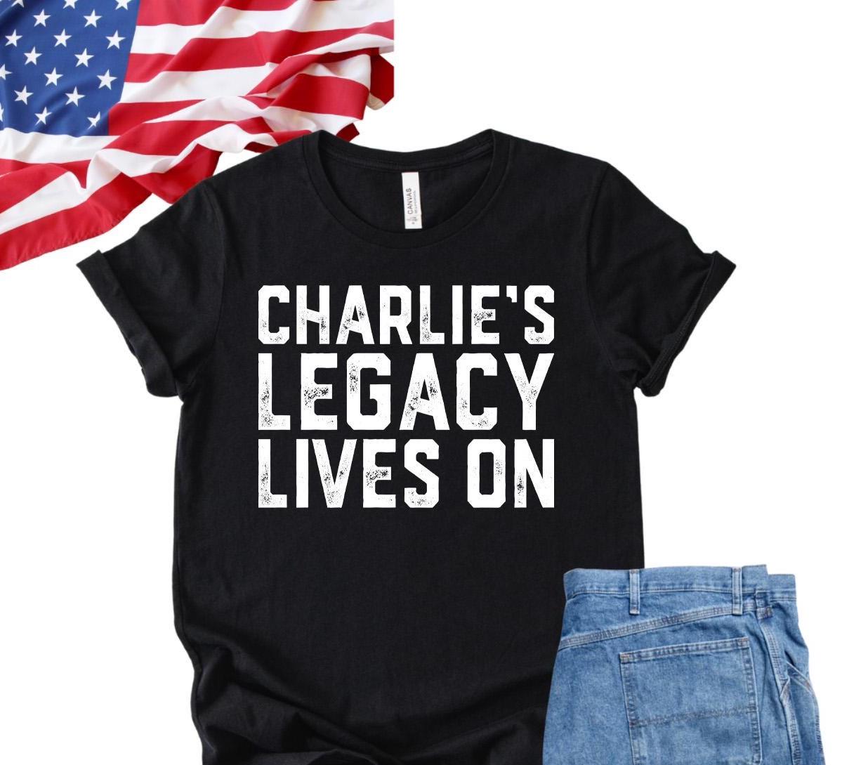 Charlie's Legacy Lives On Shirt, Justice For Charlie Kirk, Memory of Charlie,Prayers Up for Charlie,Human Rights Tee,Legend Never Die Kirk