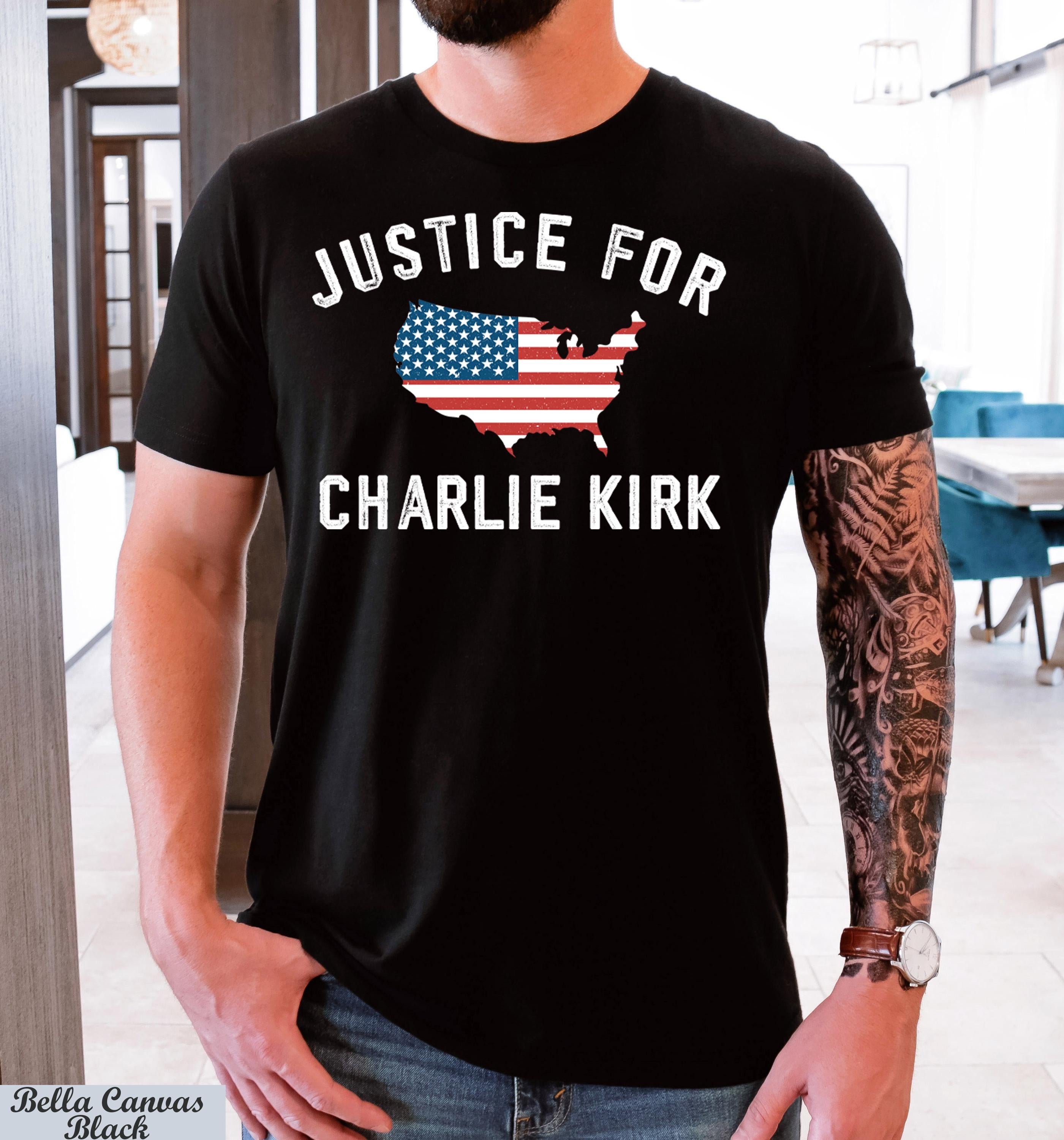 Justice for Charlie Kirk Shirt, Prayers Up for Charlie T-Shirt,Charlie Kirk RIP Shirt,Charlie Kirk Patriot Shirt,Conservative Activist Tee
