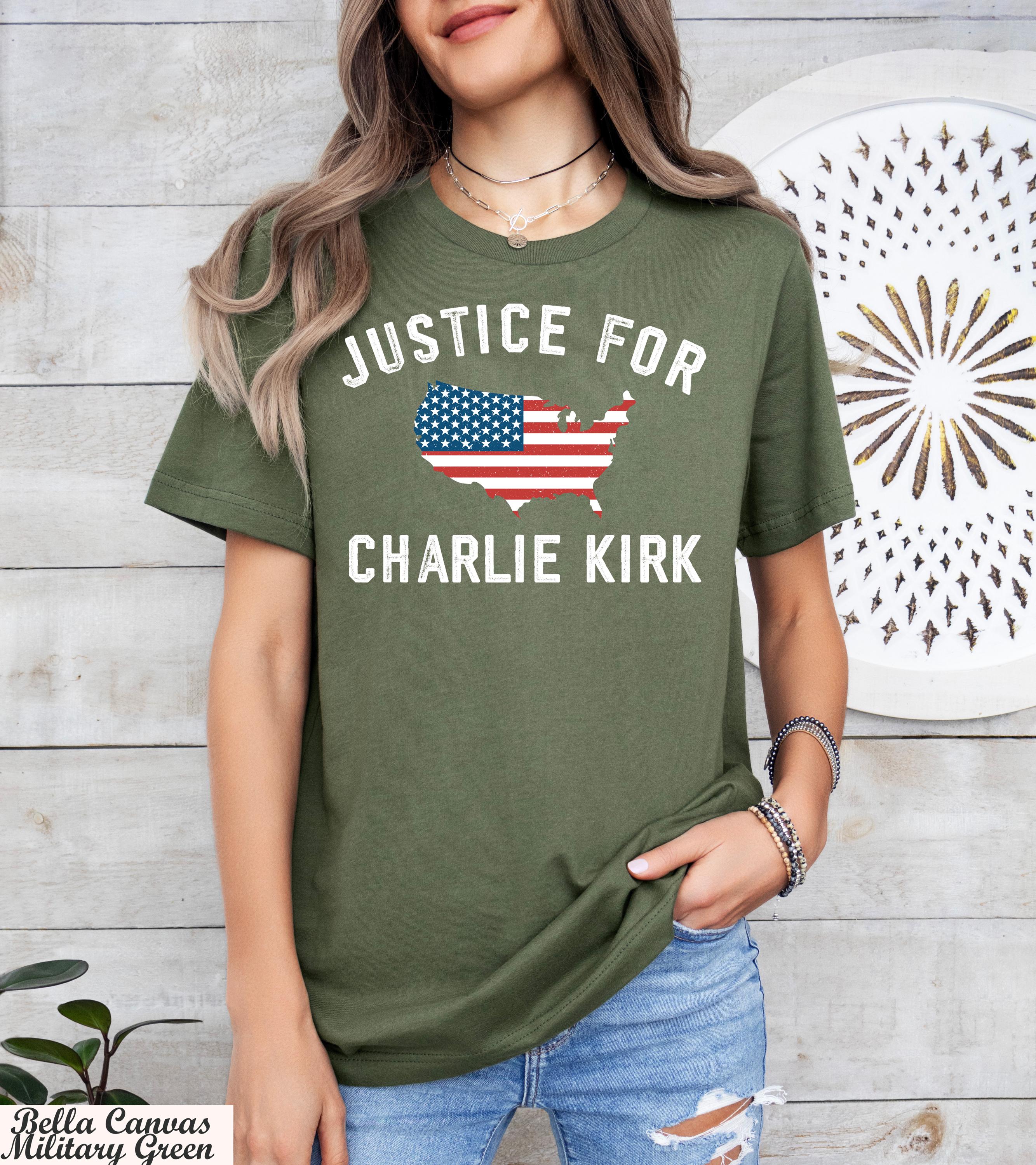 Justice for Charlie Kirk Shirt, Prayers Up for Charlie T-Shirt,Charlie Kirk RIP Shirt,Charlie Kirk Patriot Shirt,Conservative Activist Tee
