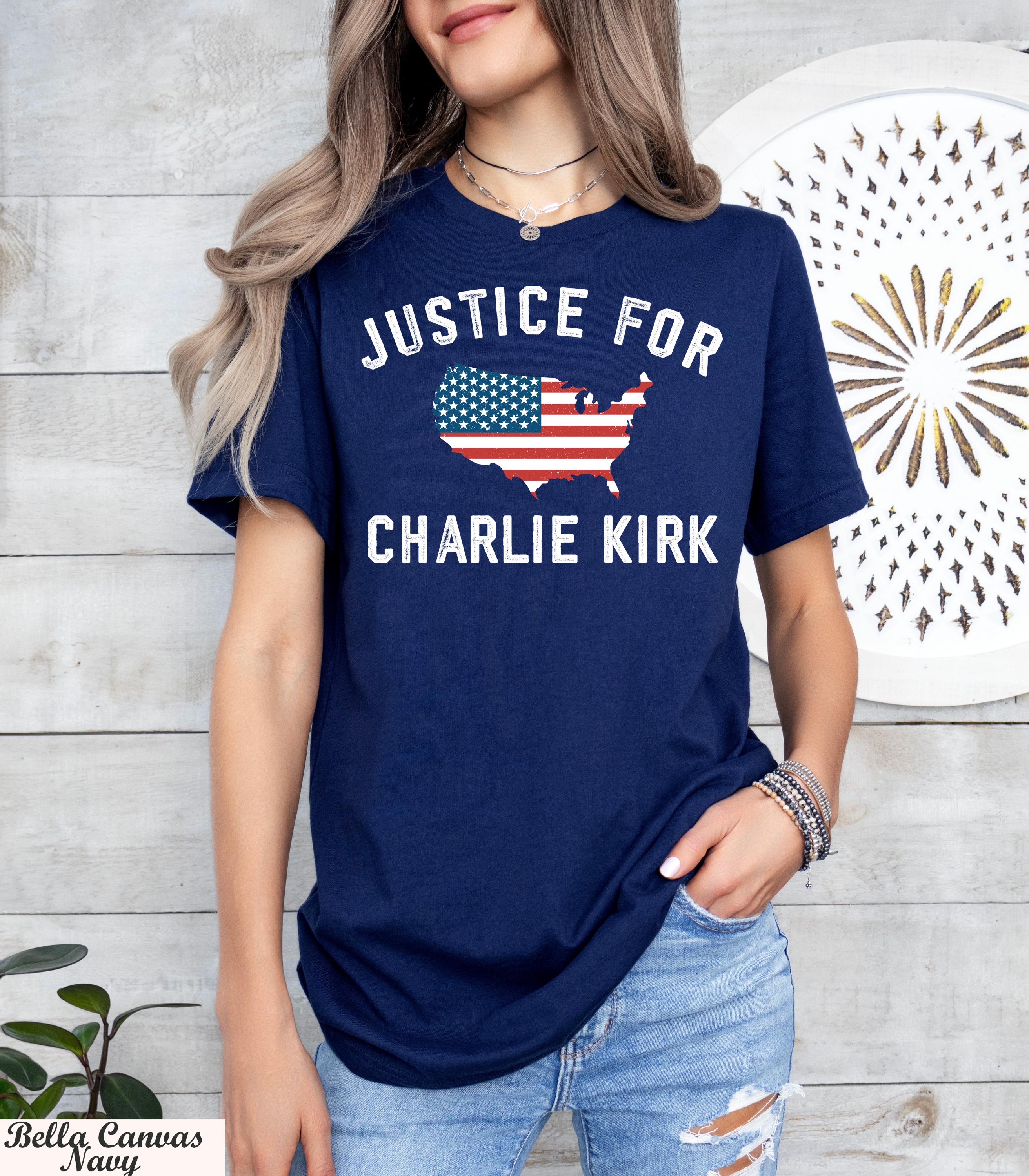 Justice for Charlie Kirk Shirt, Prayers Up for Charlie T-Shirt,Charlie Kirk RIP Shirt,Charlie Kirk Patriot Shirt,Conservative Activist Tee