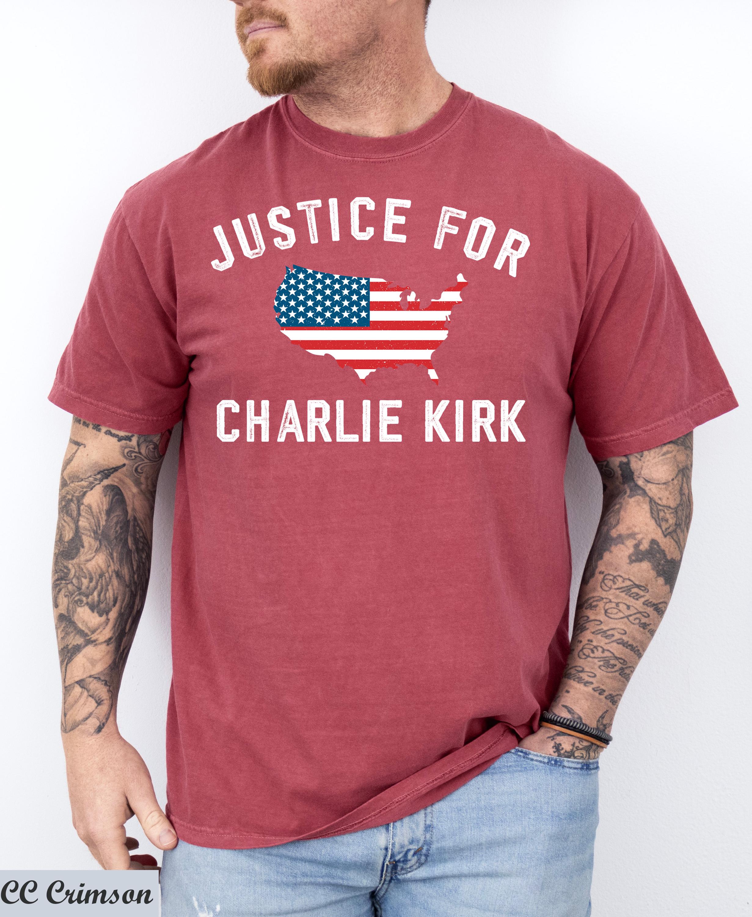 Justice for Charlie Kirk Shirt, Prayers Up for Charlie T-Shirt,Charlie Kirk RIP Shirt,Charlie Kirk Patriot Shirt,Conservative Activist Tee
