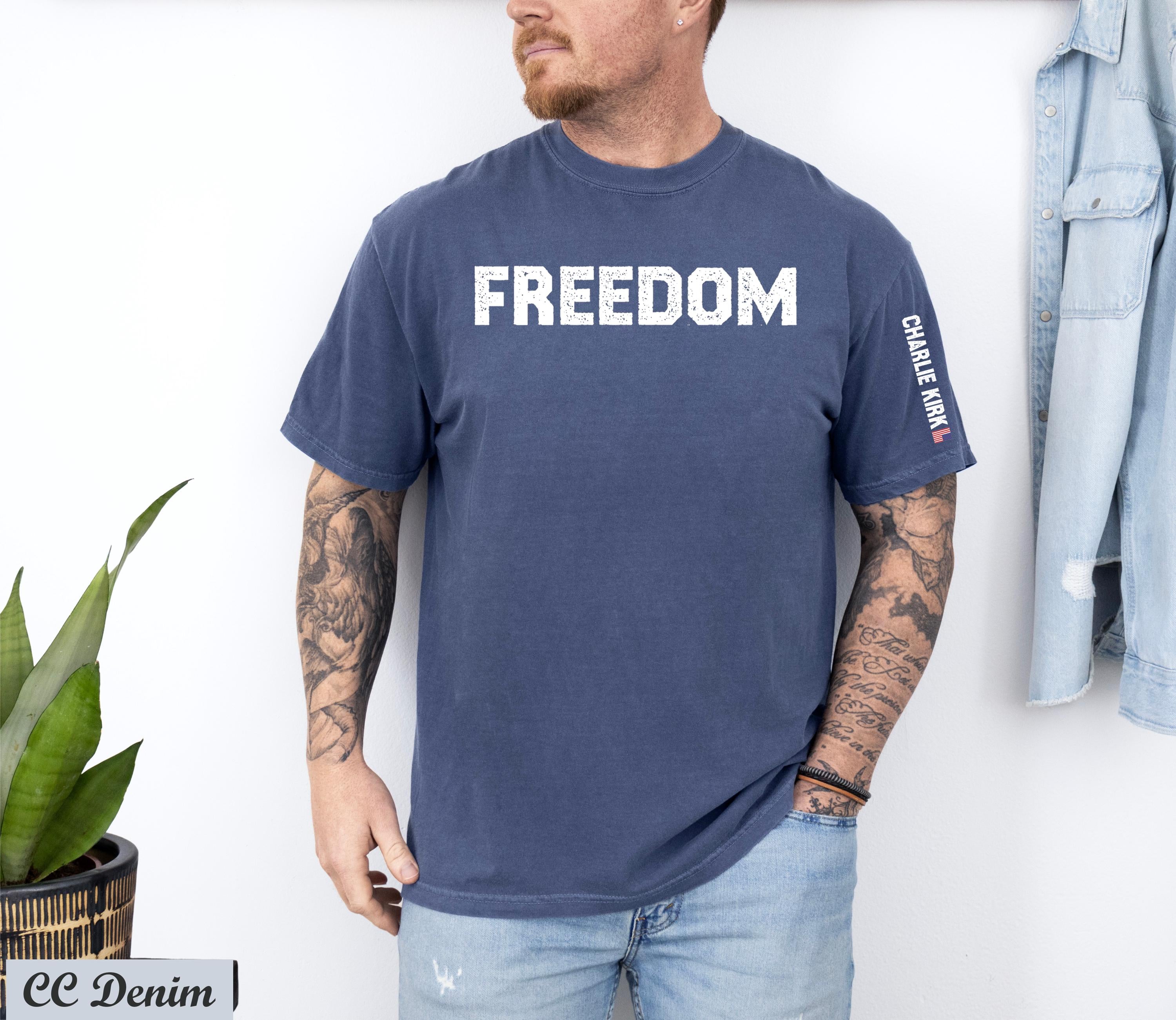 Freedom Charlie Kirk USA Flag Shirt, Justice for Charlie Kirk Shirt, Charlie Memorial Tee,RIP Charlie Kirk, Conservative Activist Tee