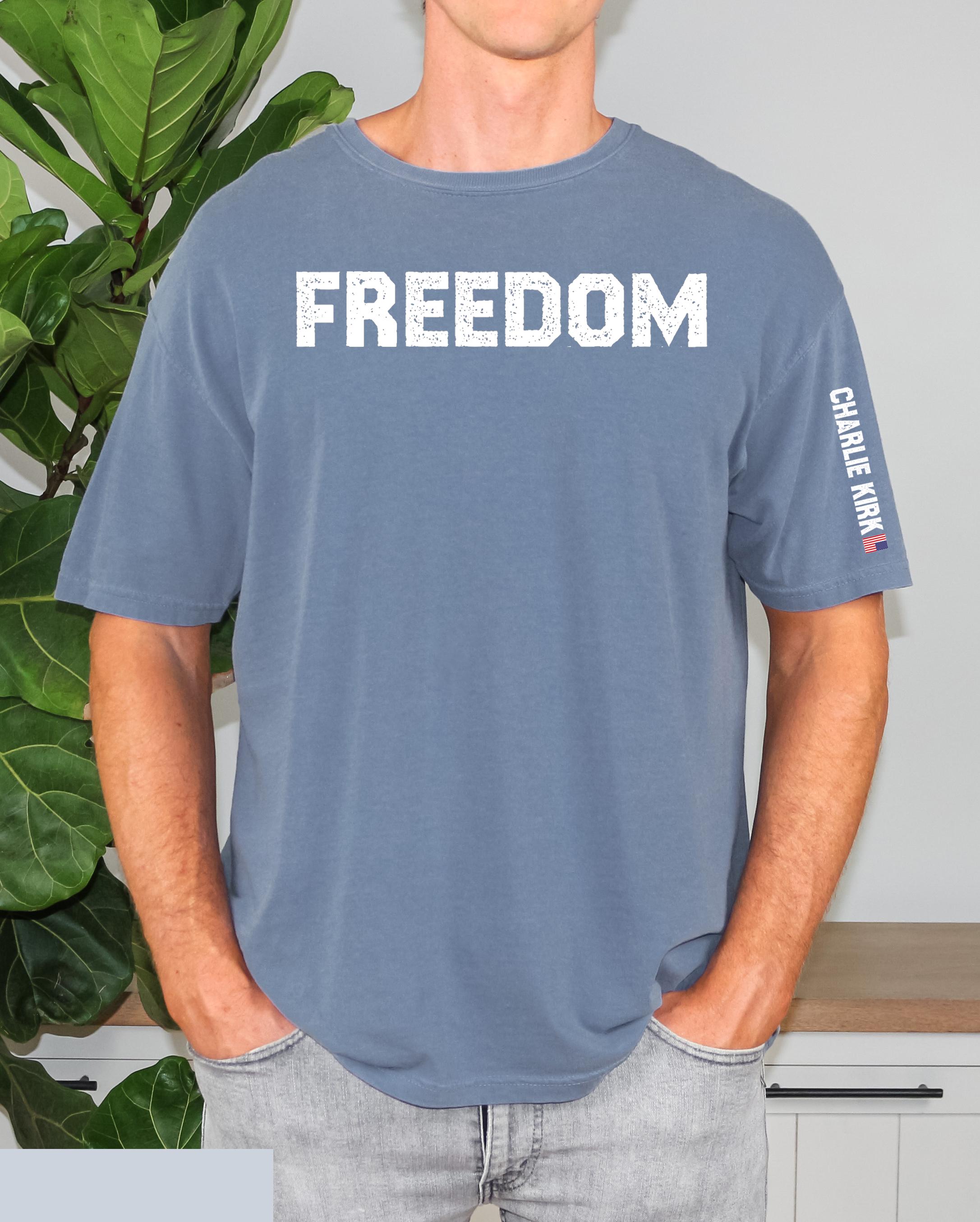 Freedom Charlie Kirk USA Flag Shirt, Justice for Charlie Kirk Shirt, Charlie Memorial Tee,RIP Charlie Kirk, Conservative Activist Tee