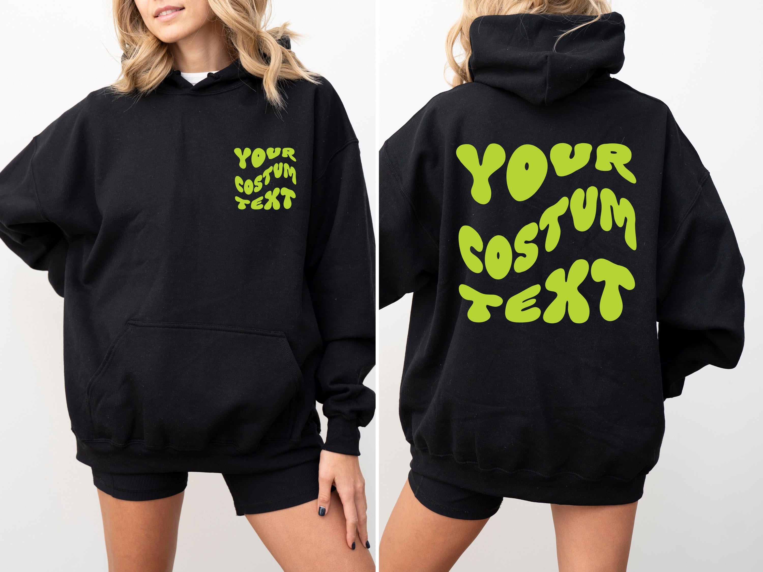 Custom hoodie, Personalized hoodie,  Custom Wavy Text hoodie, Your custom text hoodie, Custom text hoodie, Back and front custom text