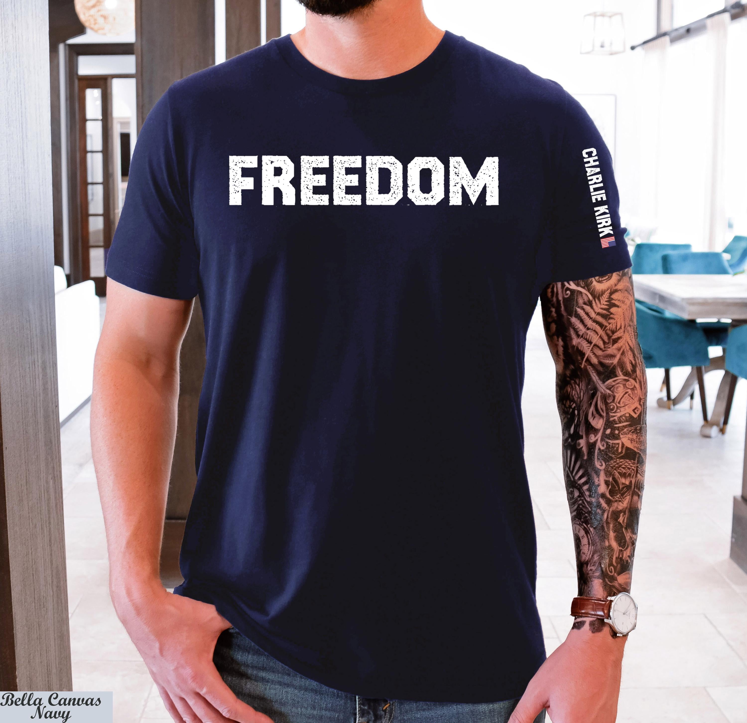 Freedom Charlie Kirk USA Flag Shirt, Justice for Charlie Kirk Shirt, Charlie Memorial Tee,RIP Charlie Kirk, Conservative Activist Tee