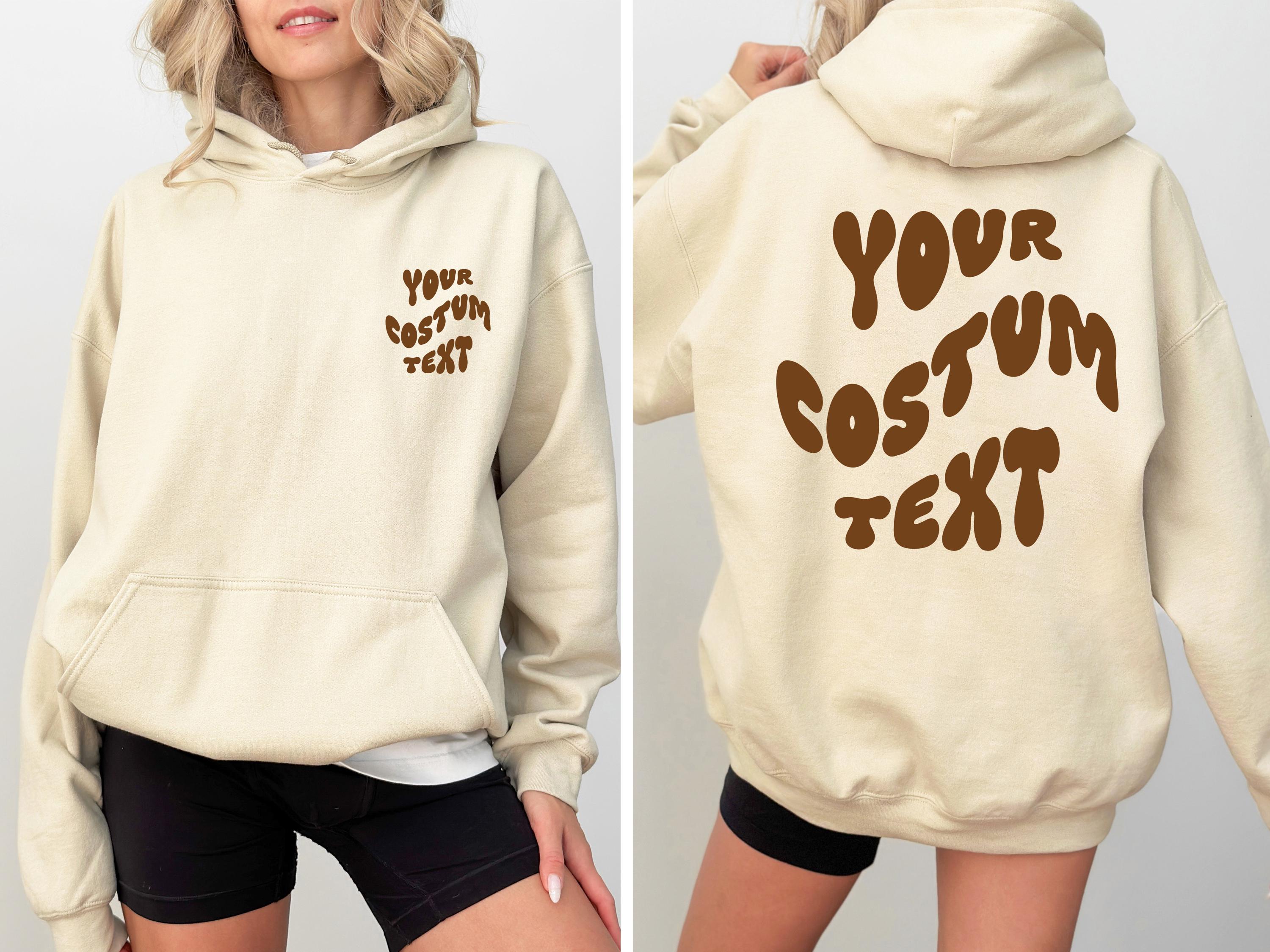 Custom hoodie, Personalized hoodie,  Custom Wavy Text hoodie, Your custom text hoodie, Custom text hoodie, Back and front custom text