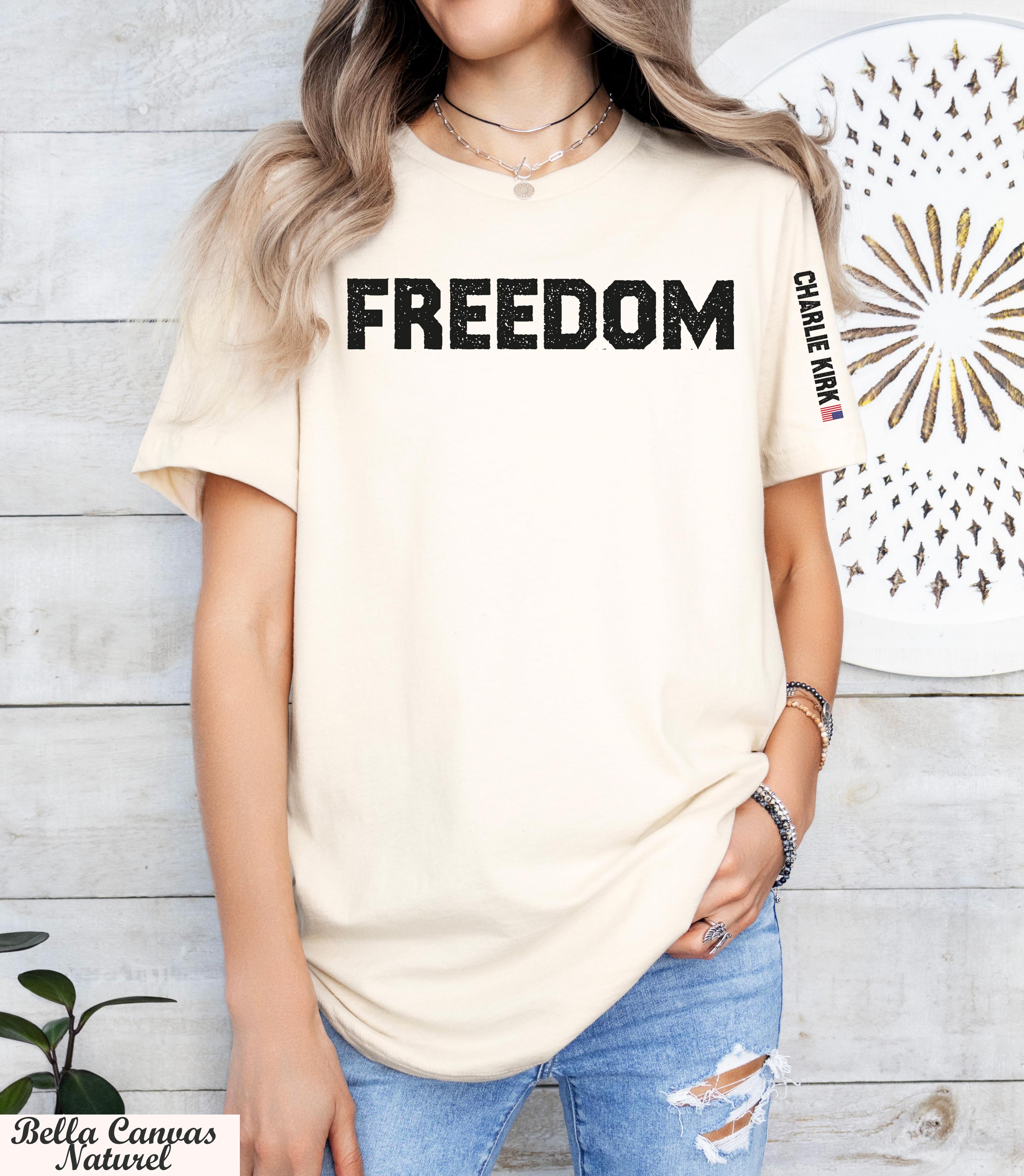 Freedom Charlie Kirk USA Flag Shirt, Justice for Charlie Kirk Shirt, Charlie Memorial Tee,RIP Charlie Kirk, Conservative Activist Tee
