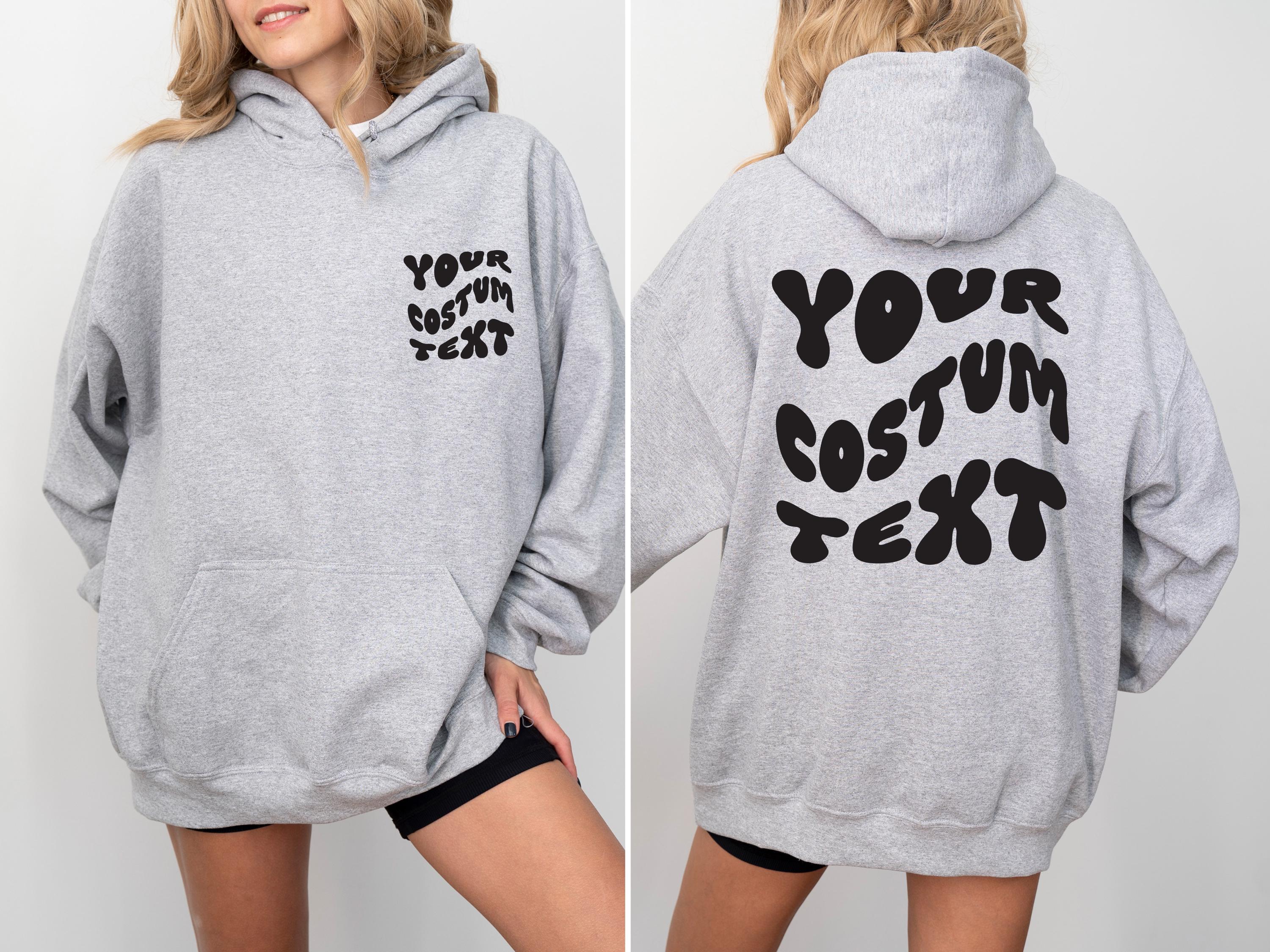Custom hoodie, Personalized hoodie,  Custom Wavy Text hoodie, Your custom text hoodie, Custom text hoodie, Back and front custom text