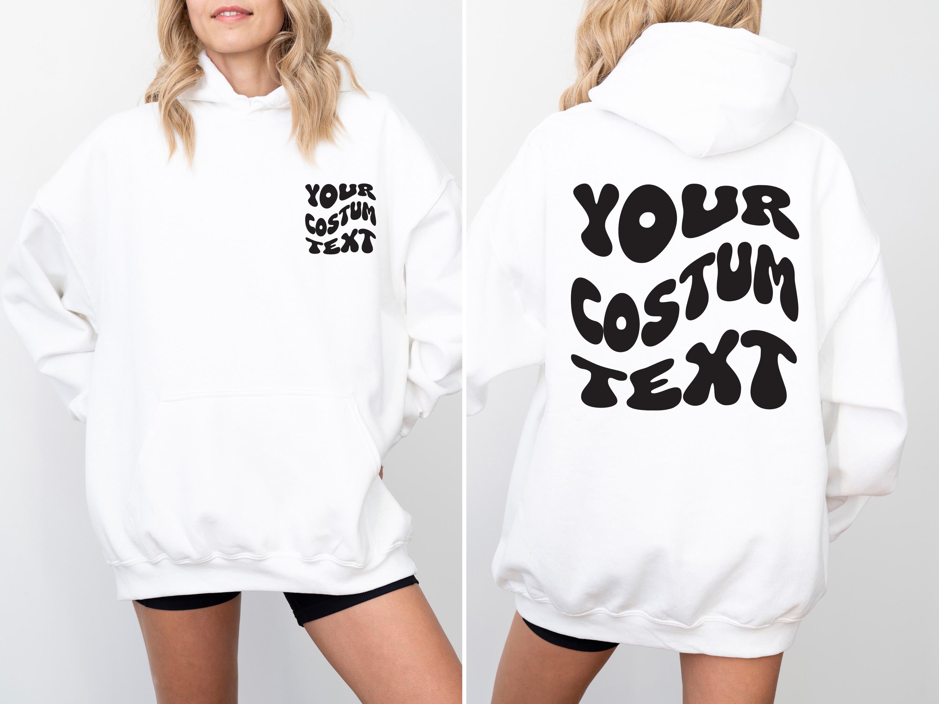 Custom hoodie, Personalized hoodie, Custom Wavy Text hoodie, Custom gift, Personalized hoodie text, Back and front custom text hoodie