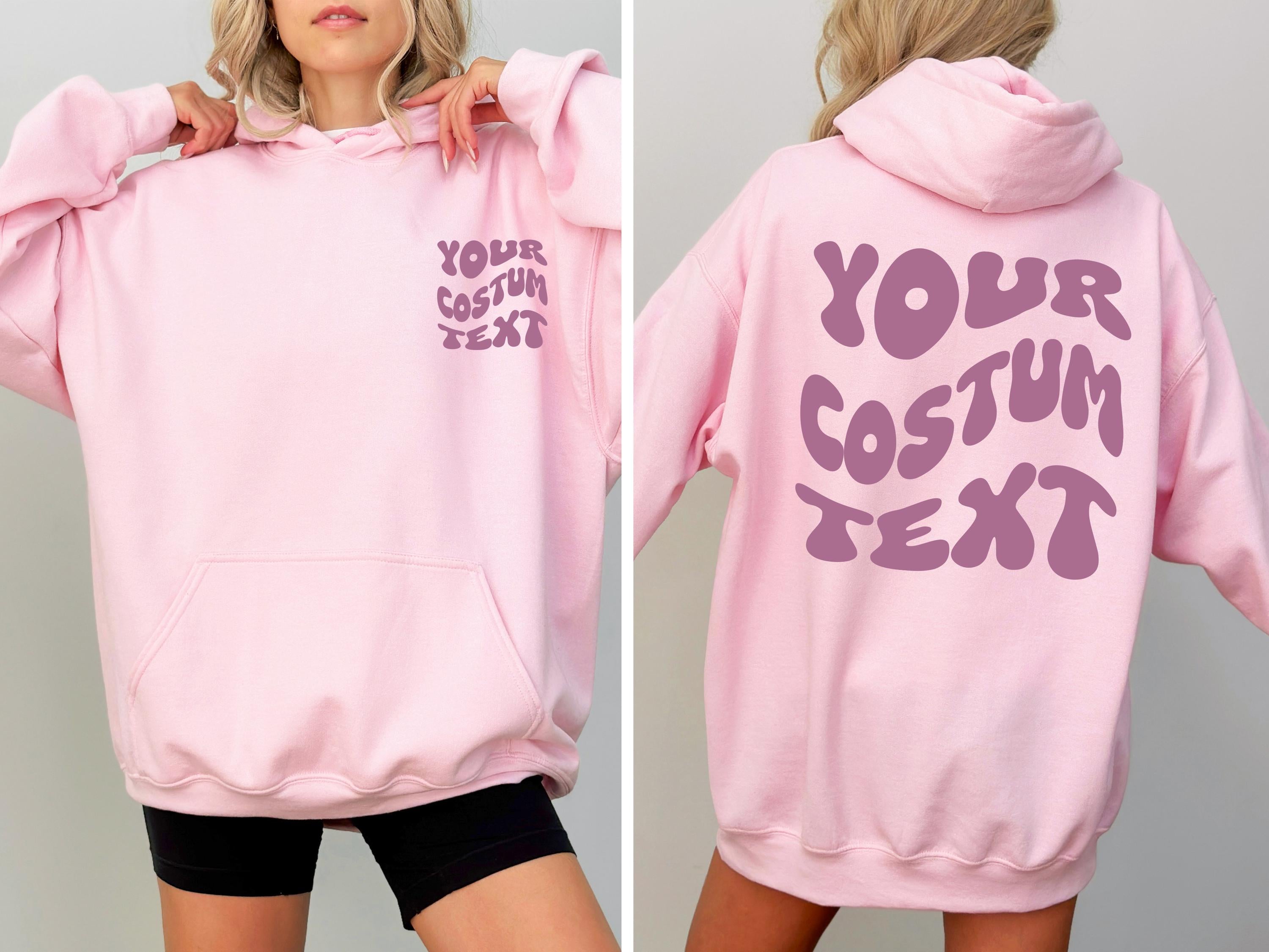 Custom hoodie, Personalized hoodie, Custom Wavy Text hoodie, Custom gift, Personalized hoodie text, Back and front custom text hoodie