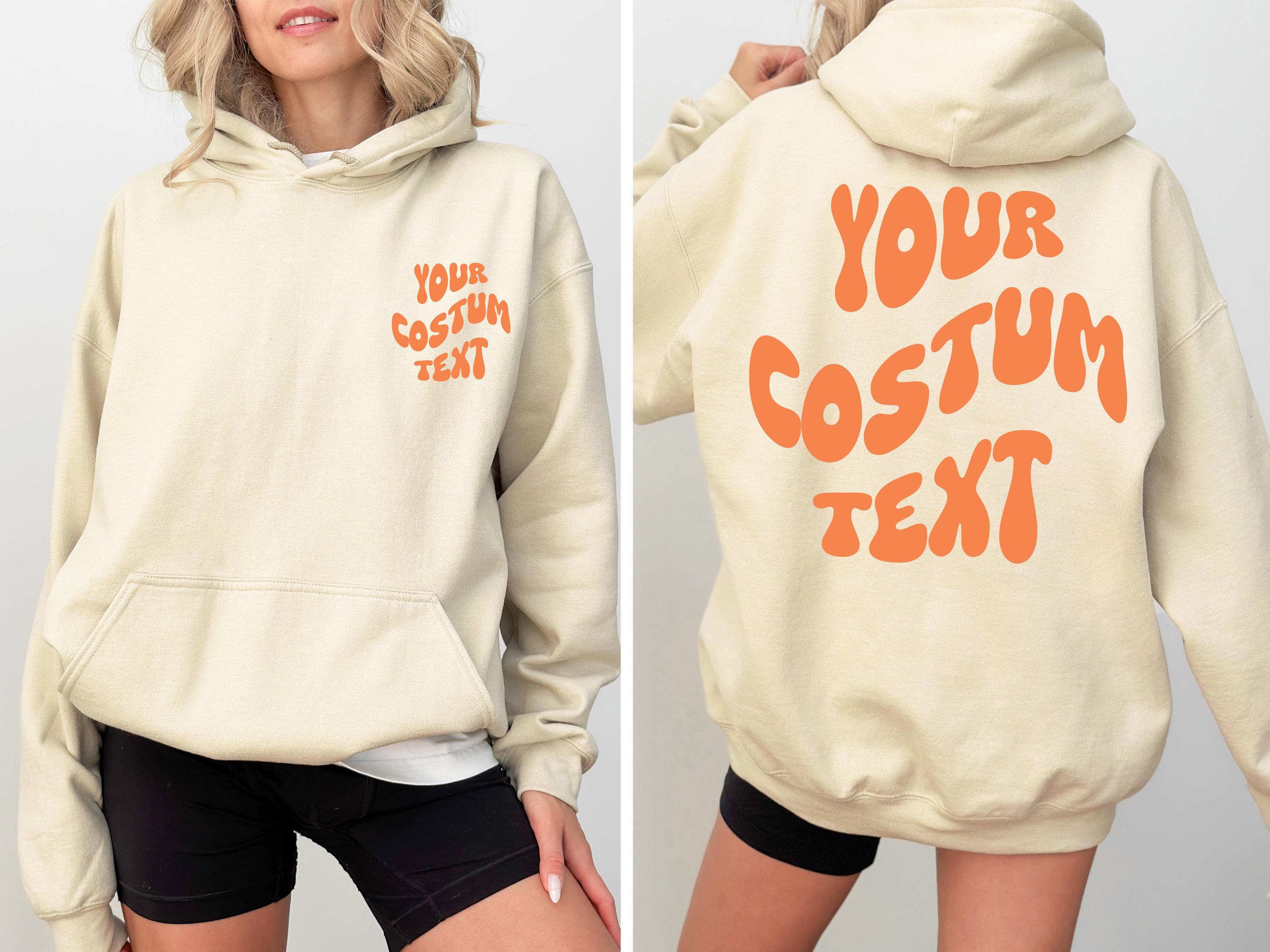 Custom hoodie, Personalized hoodie, Custom Wavy Text hoodie, Custom gift, Personalized hoodie text, Back and front custom text hoodie