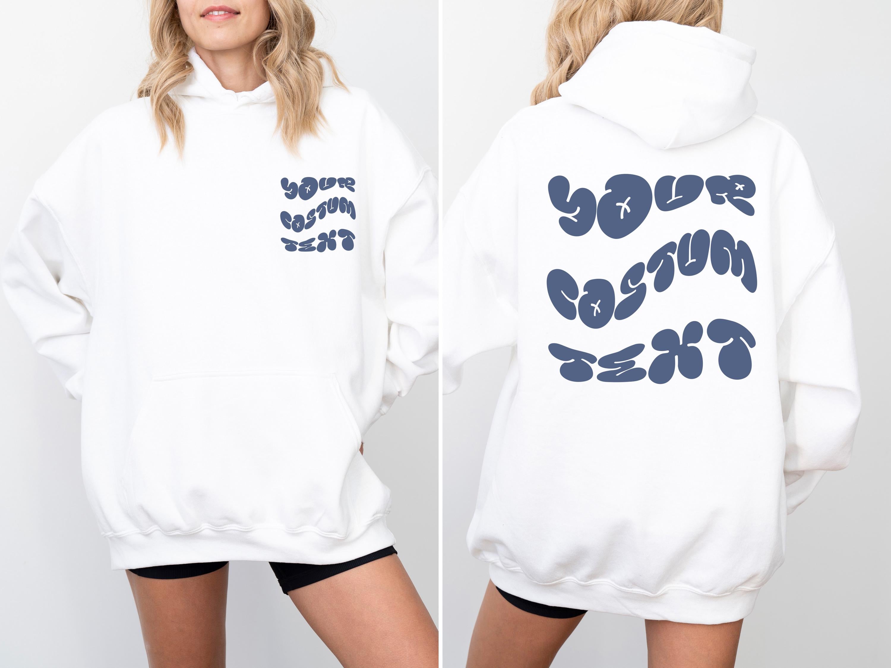 Custom hoodie, Personalized hoodie, Custom Wavy Text hoodie, Custom gift, Custom text hoodie, Back and front custom text hoodie