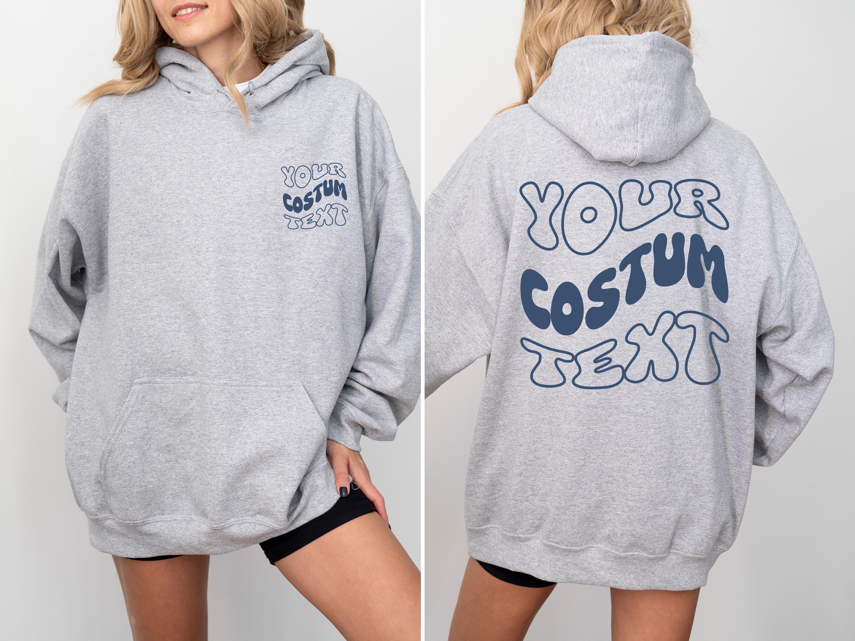 Custom hoodie, Personalized hoodie, Custom Wavy Text hoodie, Custom gift, Personalized hoodie text, Back and front custom text hoodie