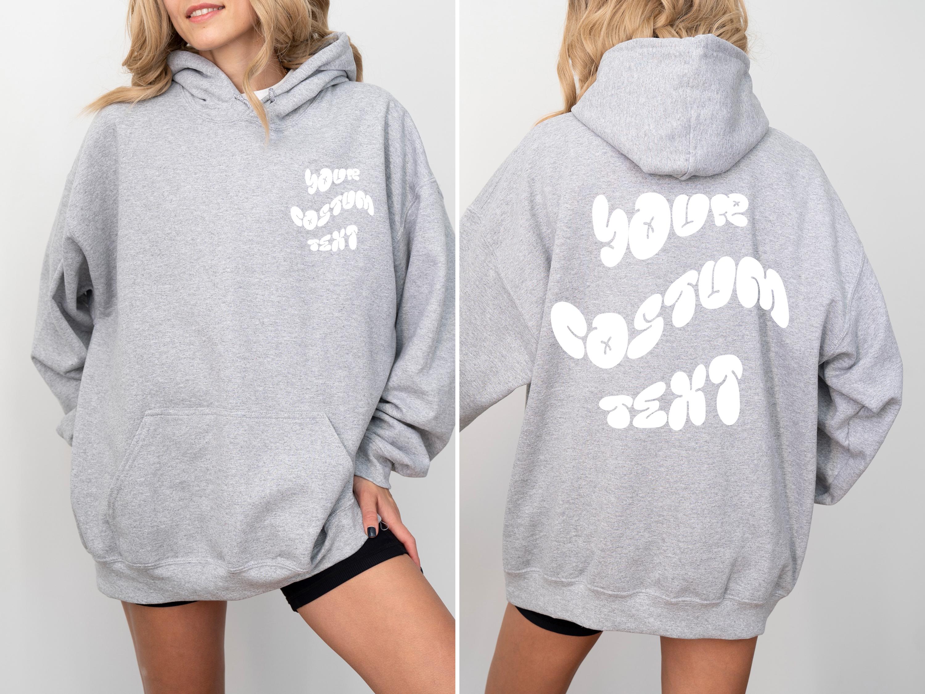 Custom hoodie, Personalized hoodie, Custom Wavy Text hoodie, Custom gift, Custom text hoodie, Back and front custom text hoodie
