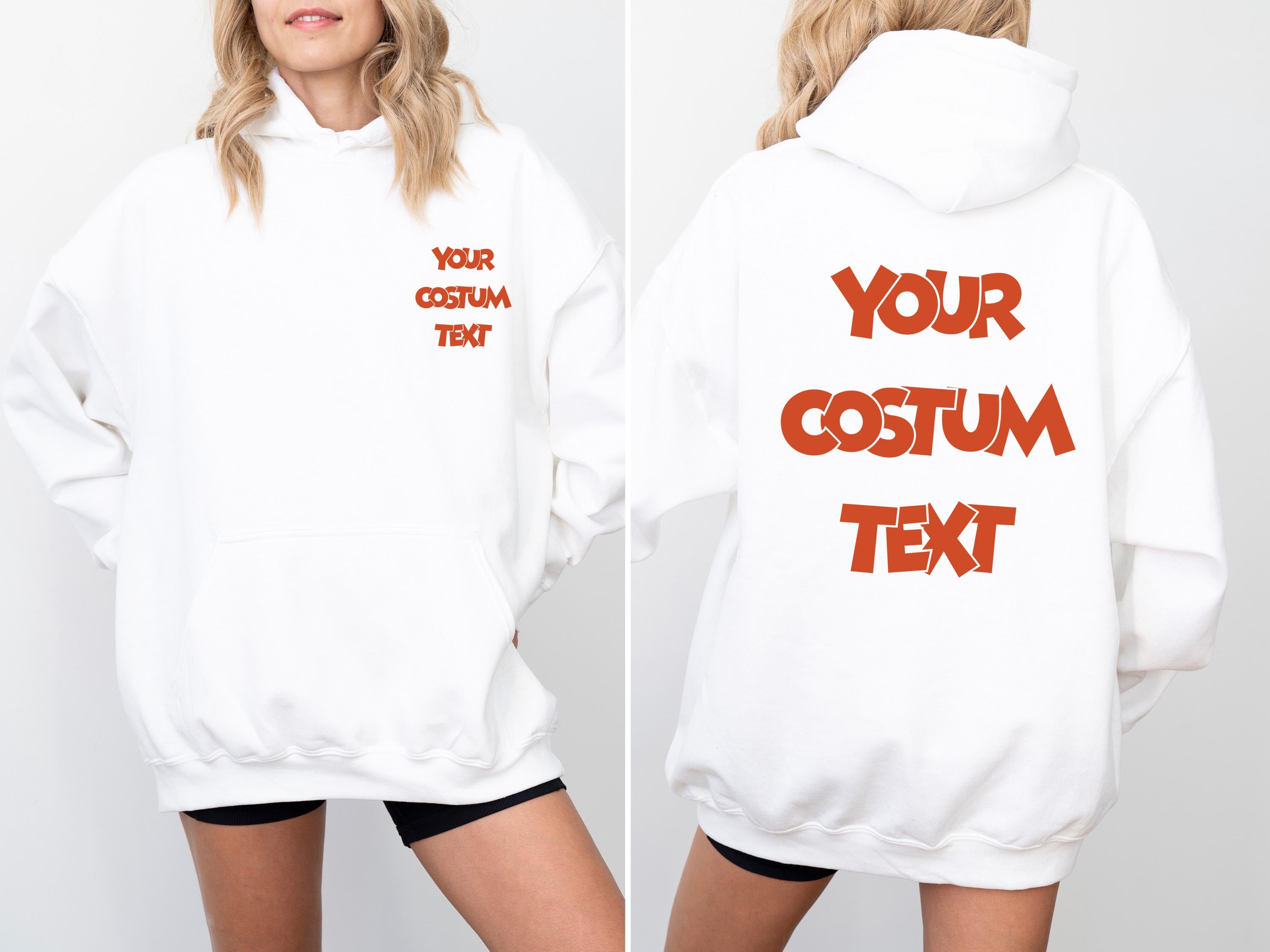 Custom hoodie, Personalized hoodie,  Custom Wavy Text hoodie, Your custom text hoodie, Custom text hoodie, Back and front custom text hoodie