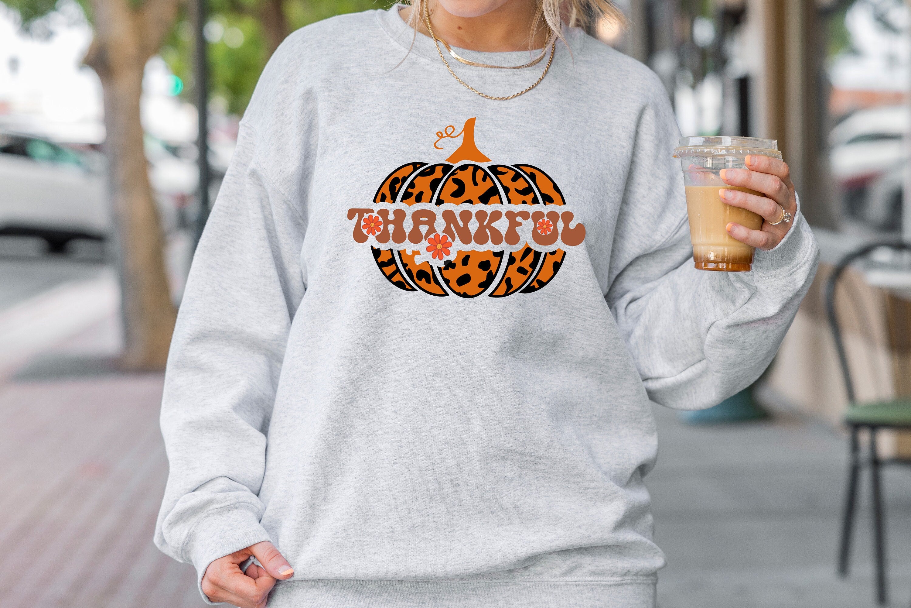 Leopard Pumpkin Sweatshirt, Thanksgiving Sweatshirt, Thankful Sweatshirt, Fall Sweatshirt, Leopard Fall, Vintage Leopard Pumpkin