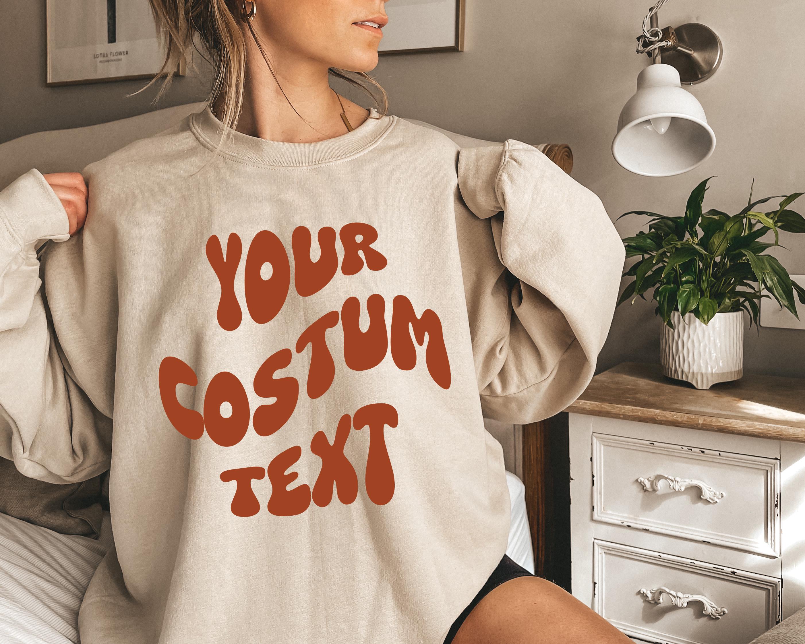 Personalized Sweatshirt, Custom Wavy Text Sweatshirt, Custom retro Sweatshirt, personalized sweat, custom Text Sweatshirt, Custom sweatshirt