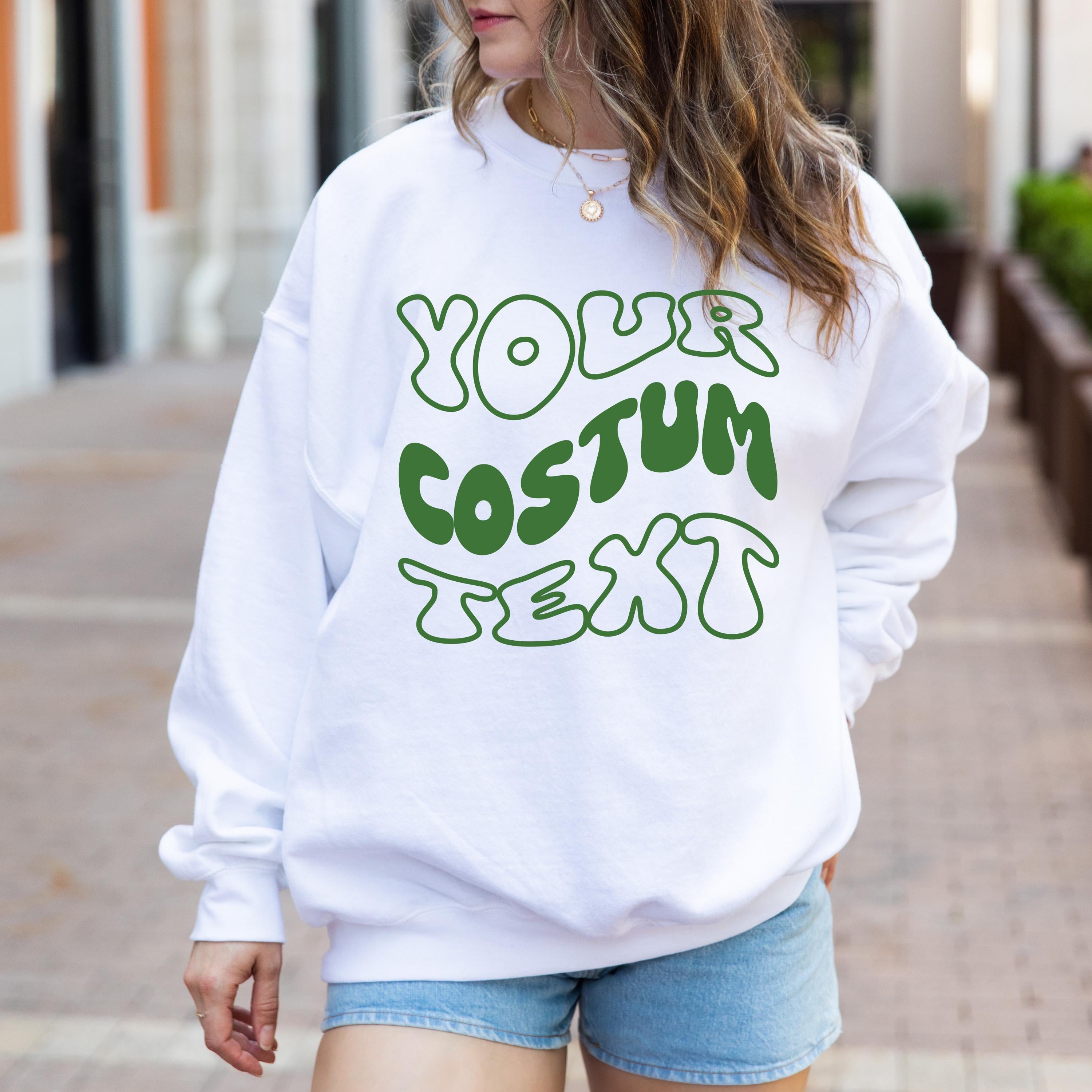 Personalized Sweatshirt, Custom Wavy Text Sweatshirt, Custom retro Sweatshirt, personalized sweat, custom Text Sweatshirt, Custom sweatshirt