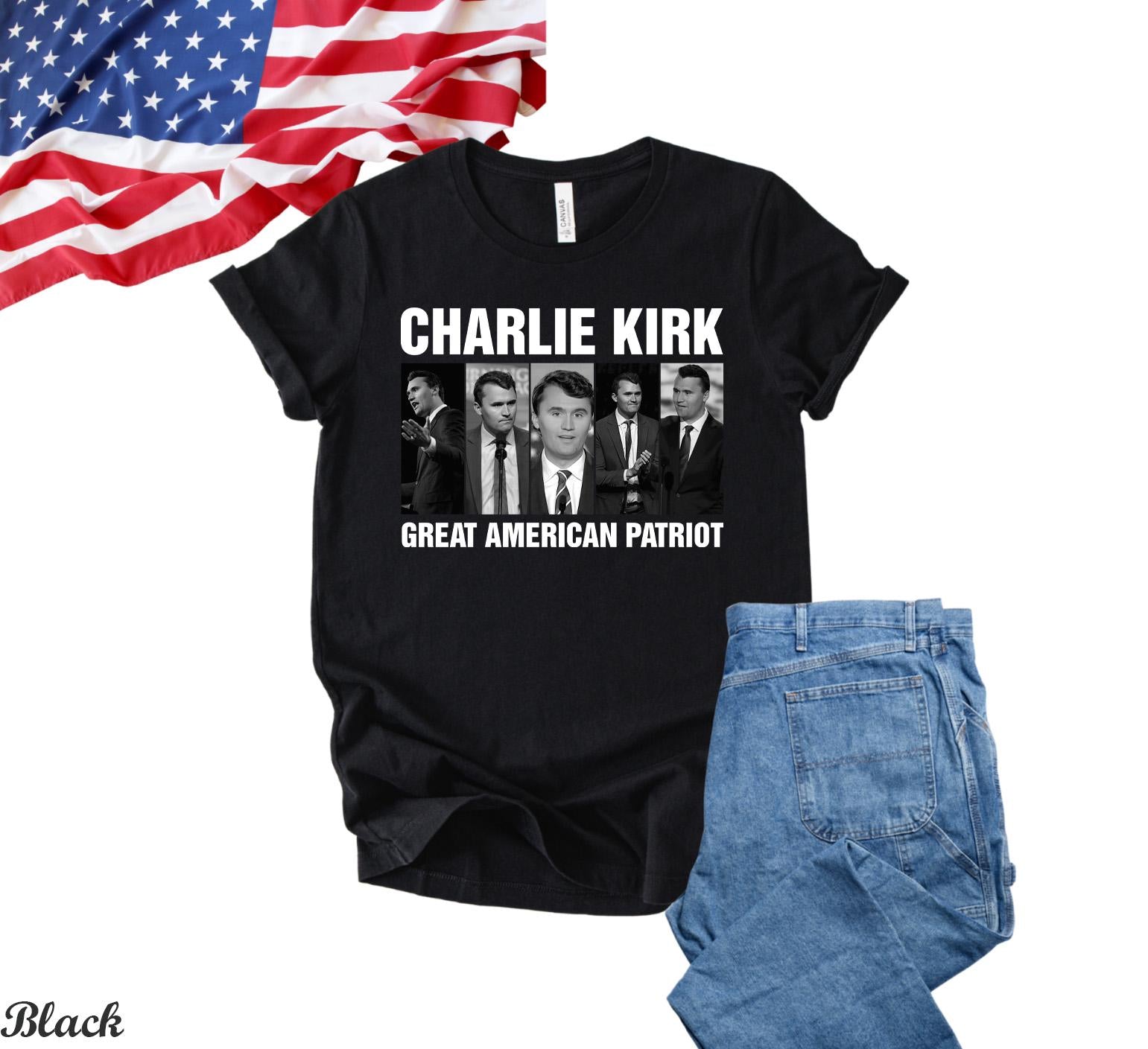Charlie Kirk Shirt, Great American Patriot Tee, USA Flag Map Shirt, Pray for Charlie Tee,Legend Never Die Charlie Kirk,Charlie Kirk Memorial