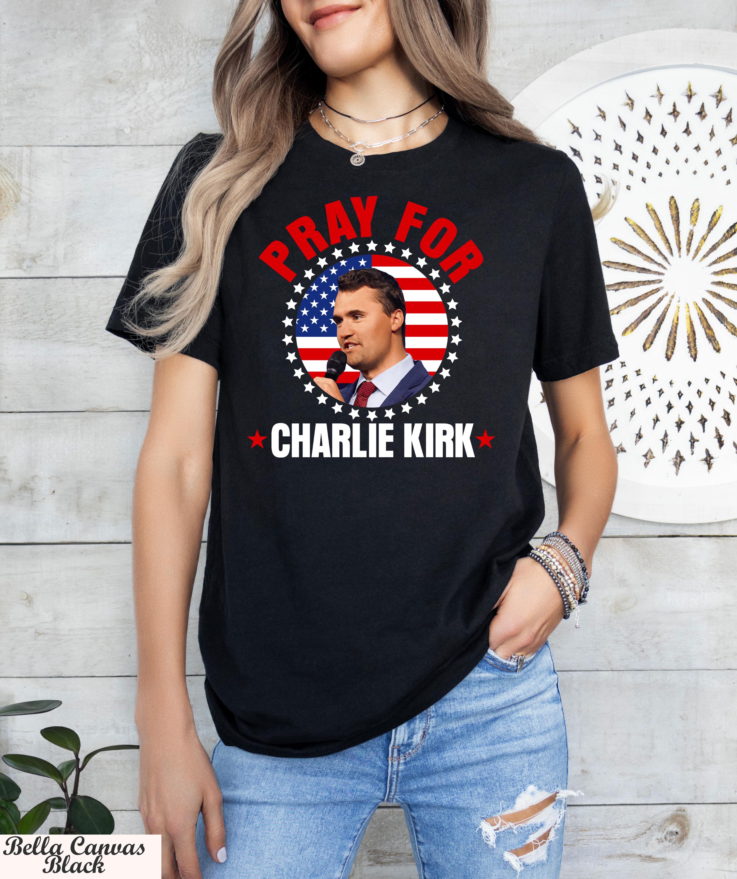Pray for Charlie Kirk Shirt,Human Rights Activist Graphic Shirt,Conservative Political Unisex Shirt,Patriot America Flag Tee,Activist Shirt