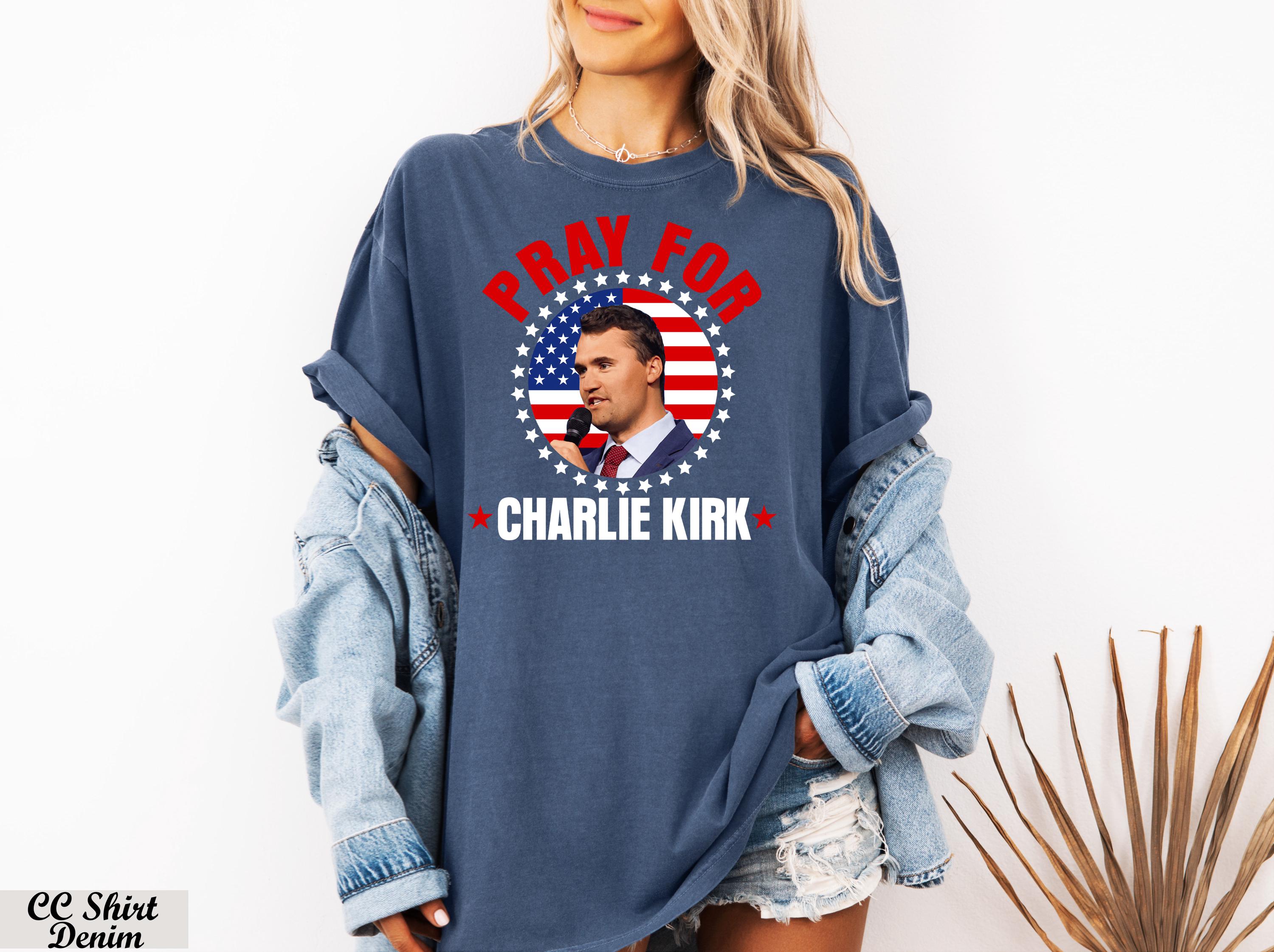 Pray for Charlie Kirk Shirt,Human Rights Activist Graphic Shirt,Conservative Political Unisex Shirt,Patriot America Flag Tee,Activist Shirt