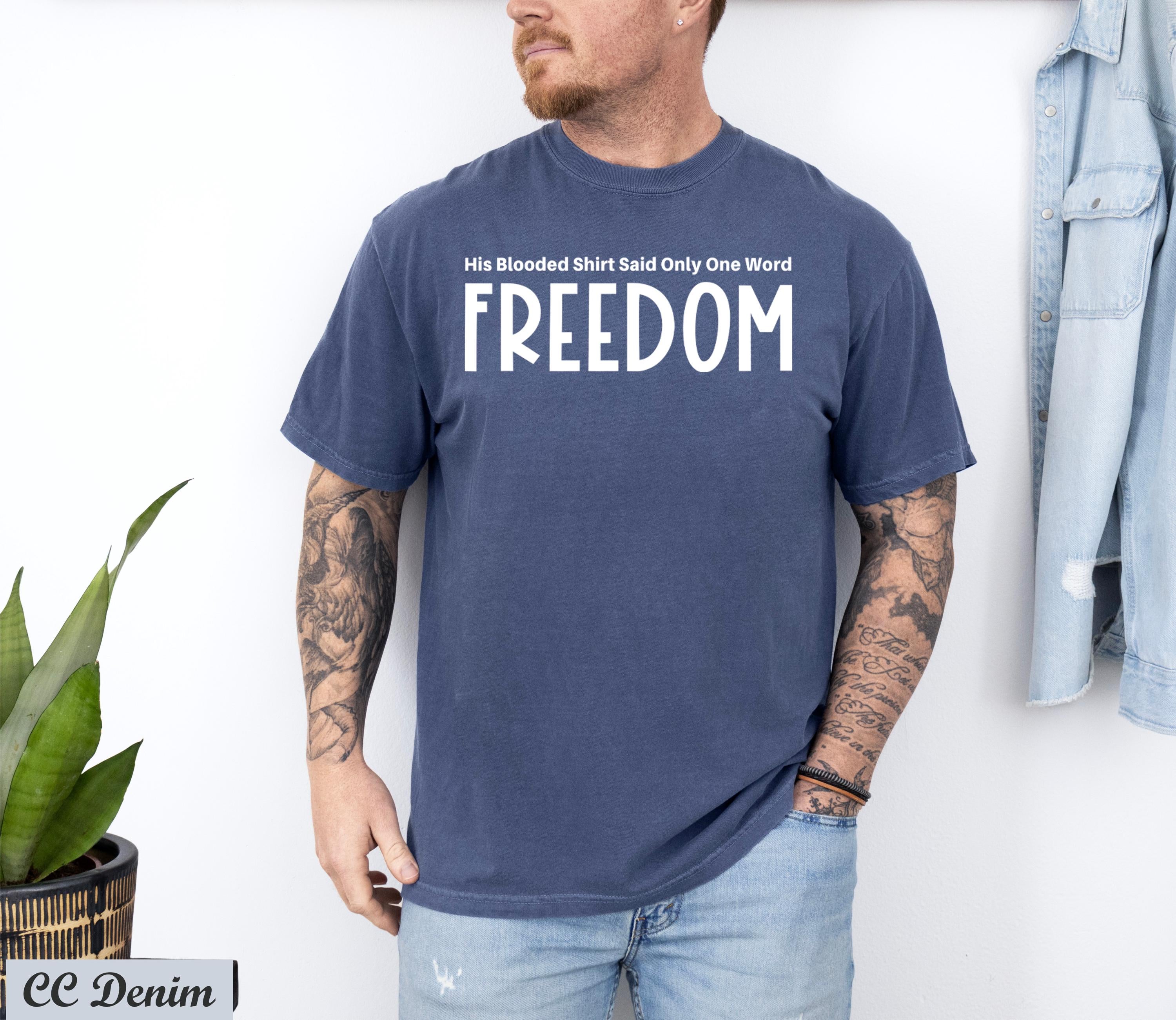 His Blooded Shirt Said One Word Freedom Charlie Kirk Shirt,Justice for Charlie Kirk,Prayers Up for Charlie Shirt,Charlie Kirk Assassination