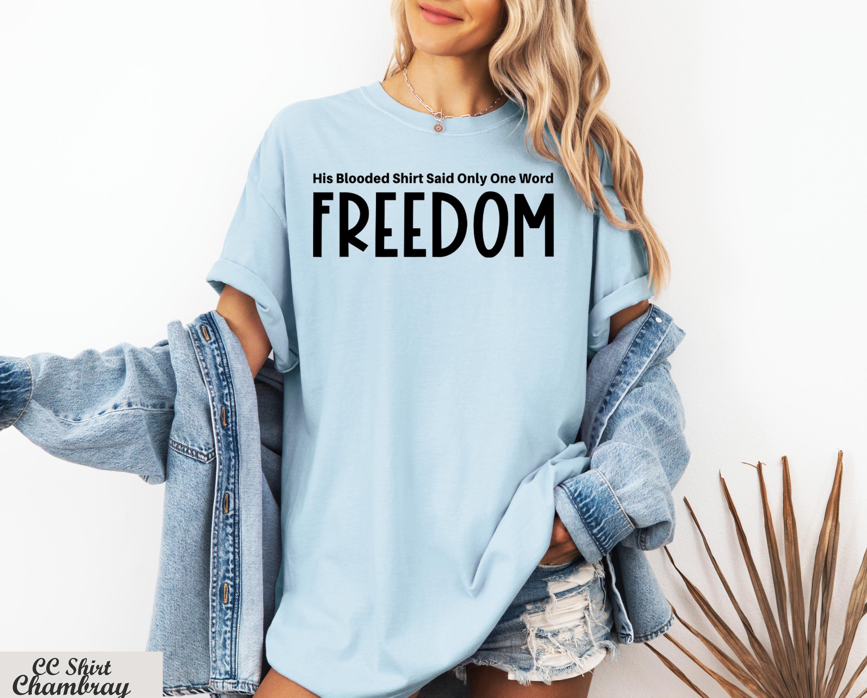 His Blooded Shirt Said One Word Freedom Charlie Kirk Shirt,Justice for Charlie Kirk,Prayers Up for Charlie Shirt,Charlie Kirk Assassination