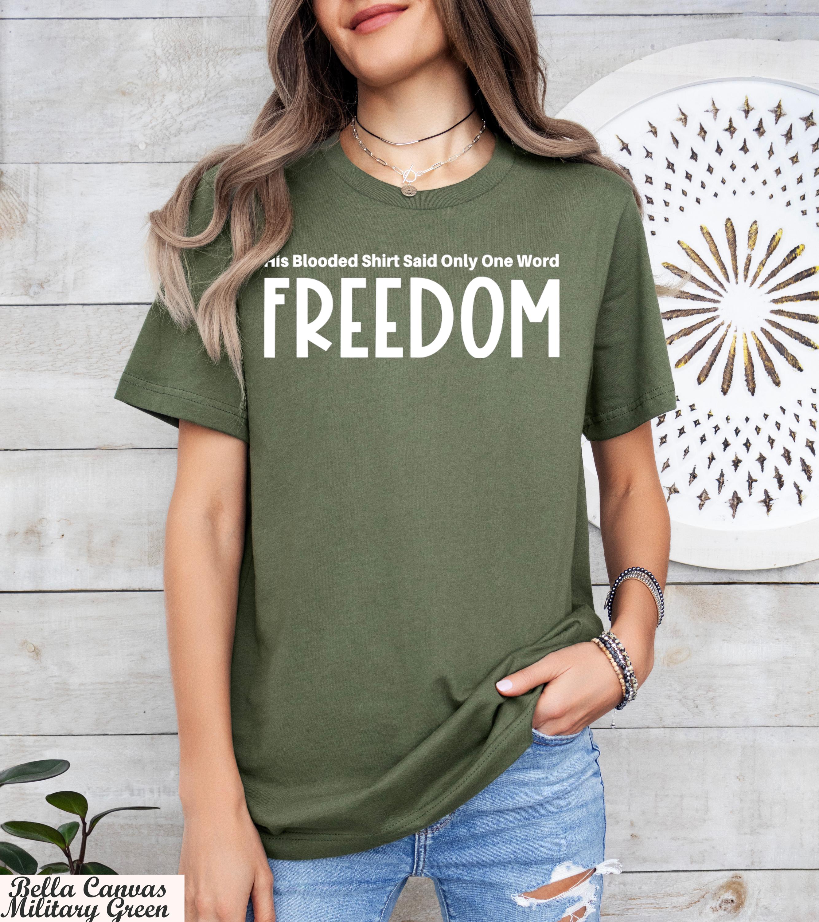 His Blooded Shirt Said One Word Freedom Charlie Kirk Shirt,Justice for Charlie Kirk,Prayers Up for Charlie Shirt,Charlie Kirk Assassination