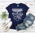 Transformed by the renewing of your mind , Romans 12:2, Christian Shirt Design, Gift for Her, Bible Verse , Trendy Religious cut