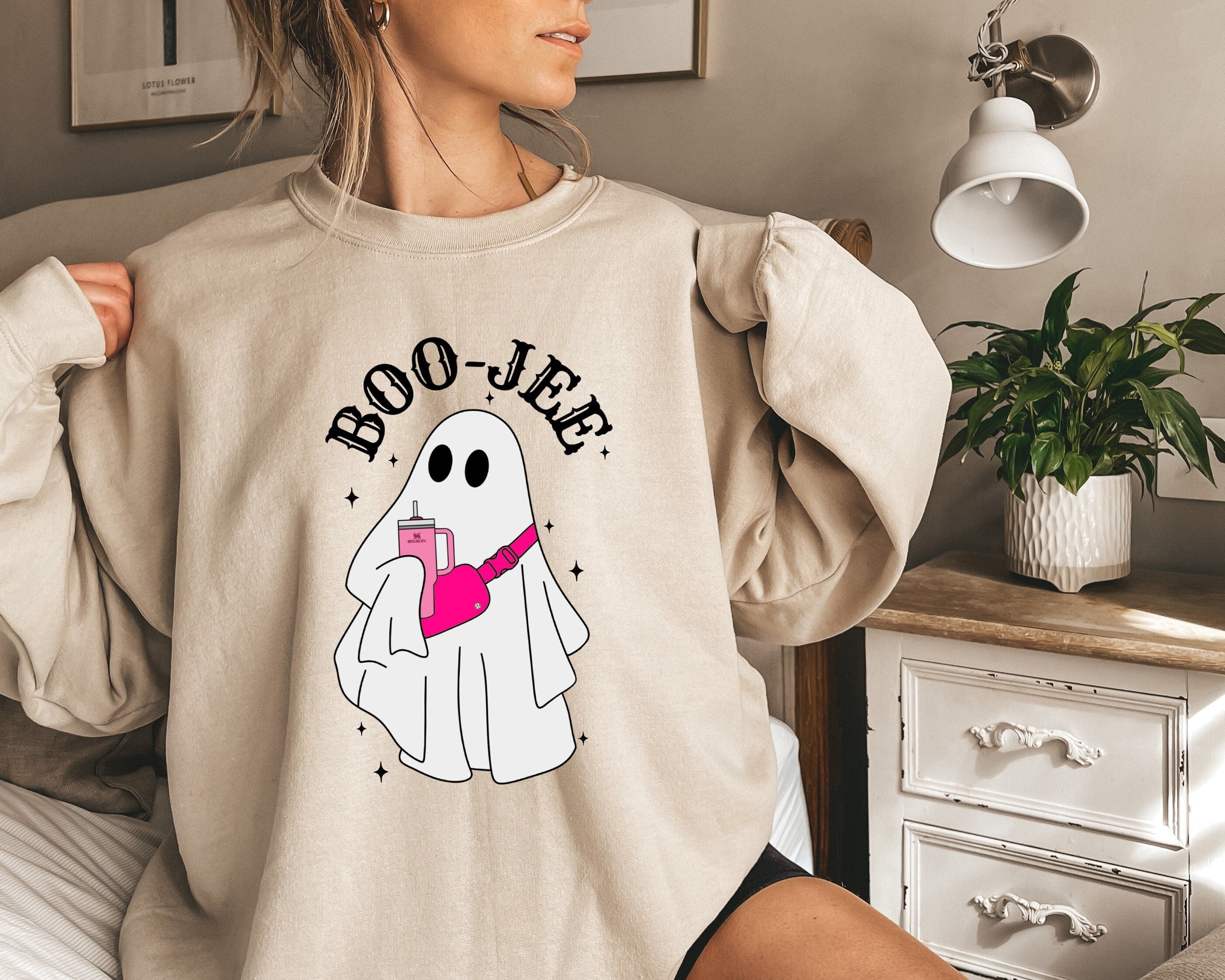 Cute Boo Jee Ghost Sweatshirt, Boo Shirt, Spooky Ghost Sweater, Spooky Season Ghost, Spooky Vibes, Halloween Gifts, Fall Sweatshirt